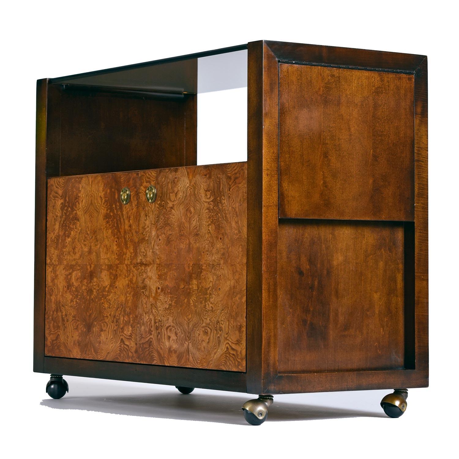 burlwood bar cabinet