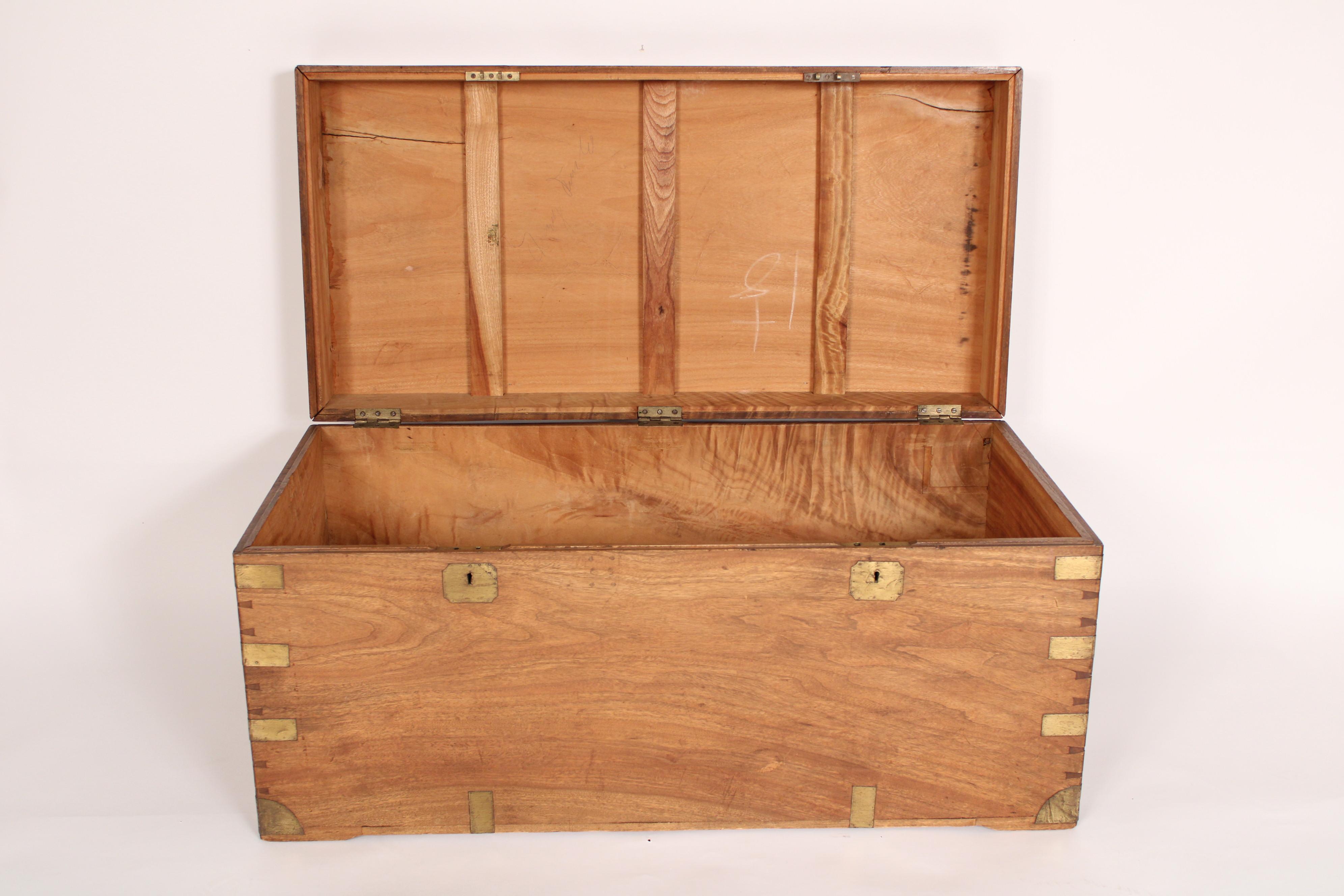 Campaign Style Brass Mounted Camphor Wood Trunk 2