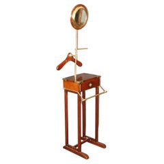 Campaign Style Brass Mounted Shaving Stand Vanity Valet Stand