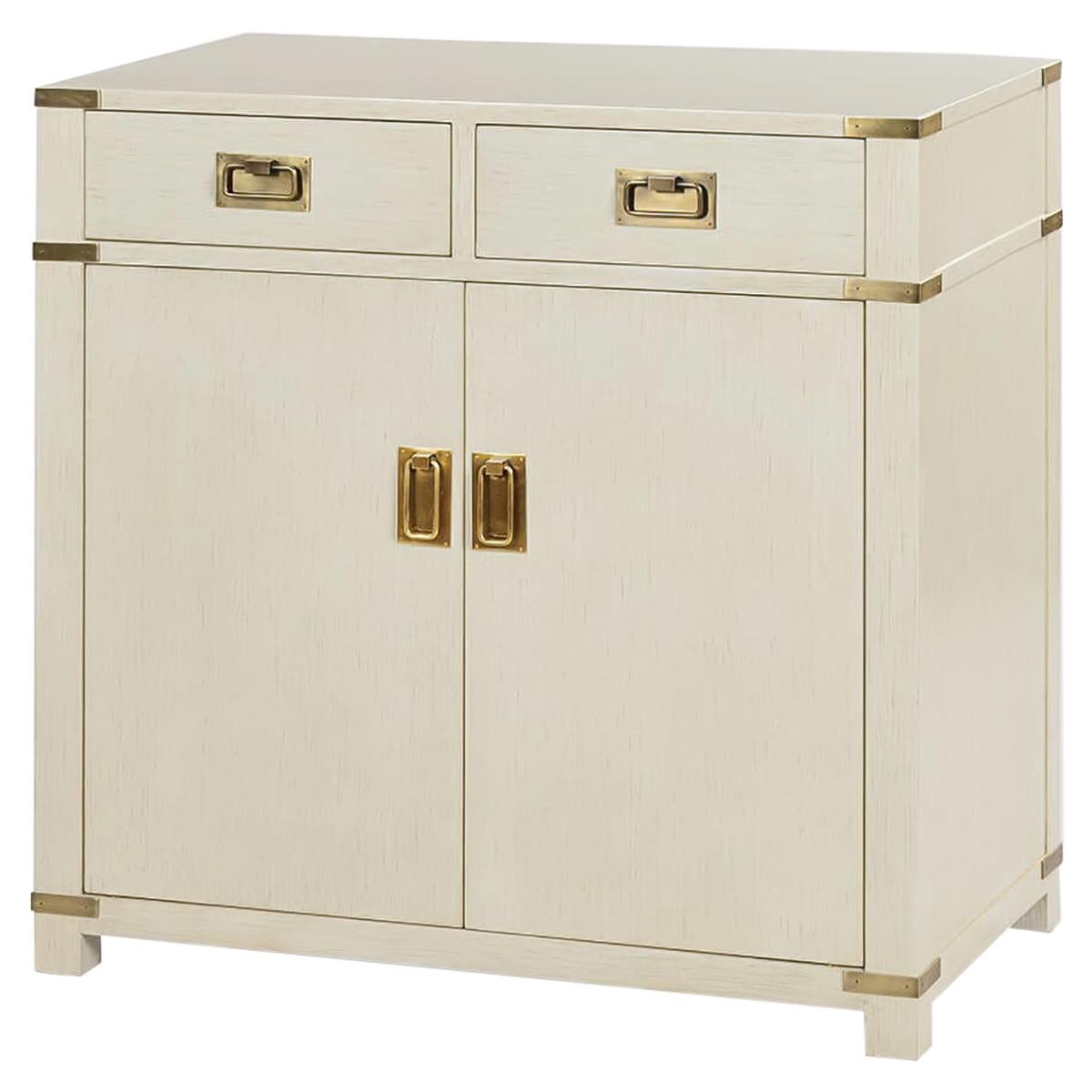 Campaign Style Cabinet, Drift White