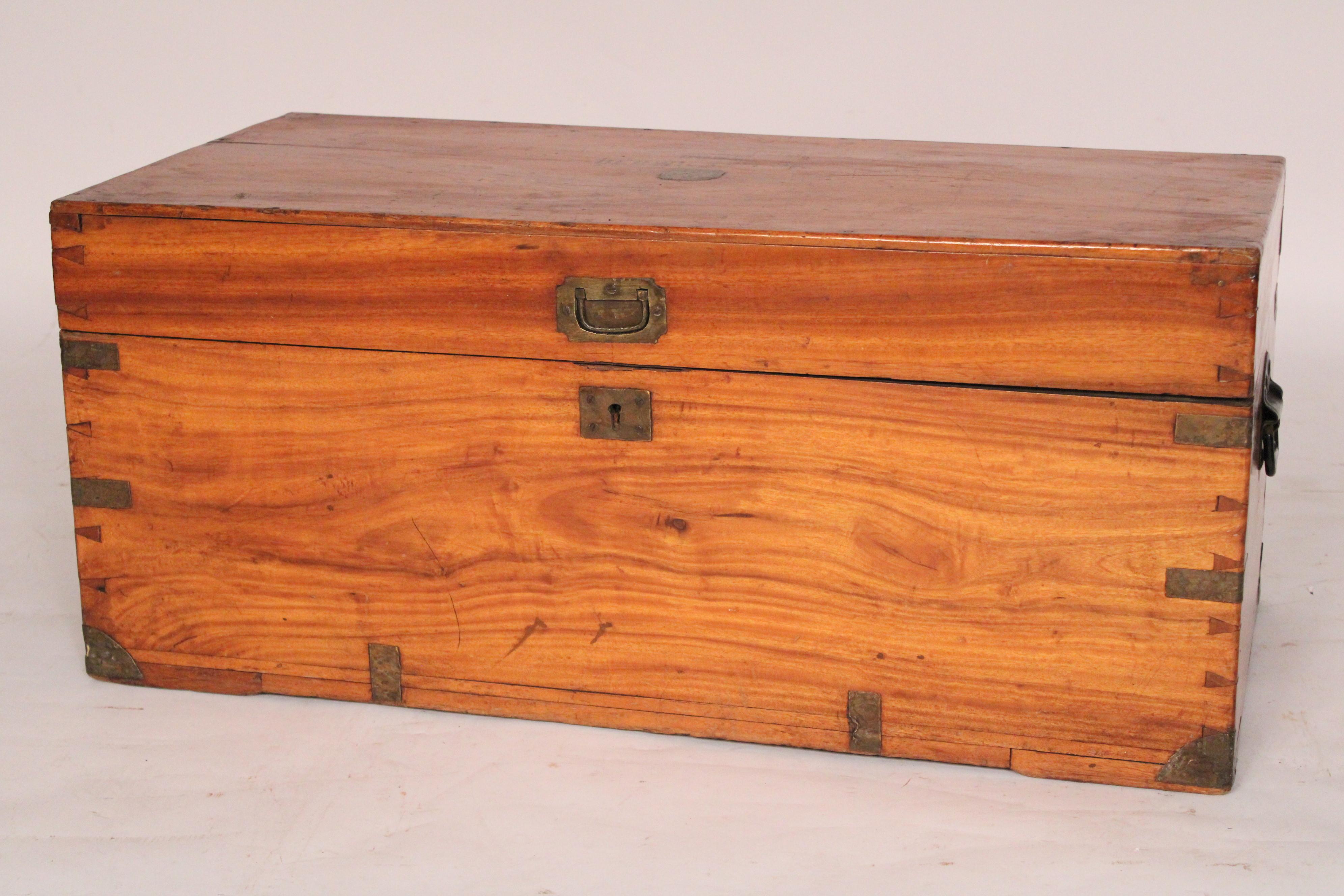 English Campaign Style Camphor Wood Trunk