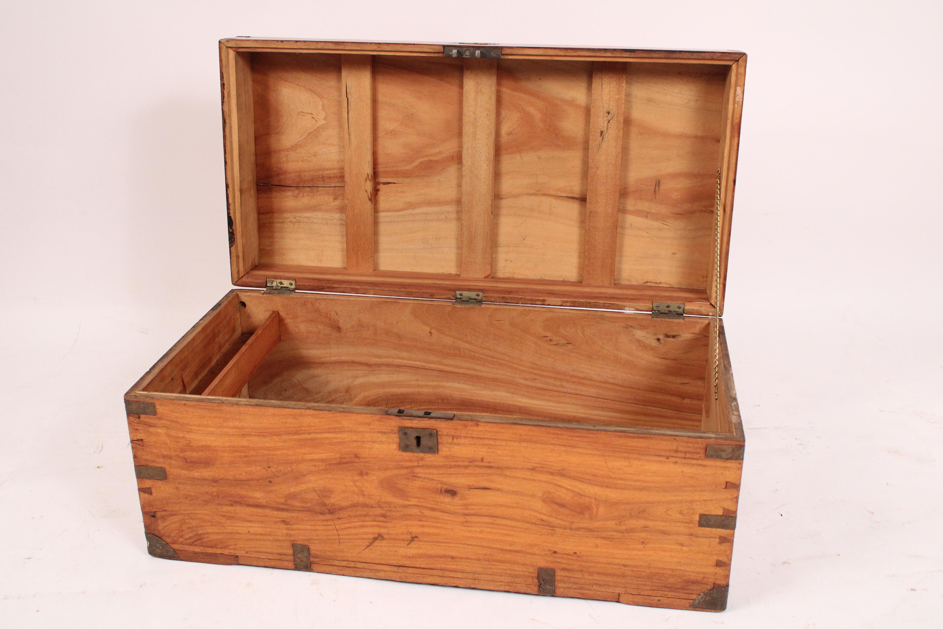 Campaign Style Camphor Wood Trunk In Good Condition In Laguna Beach, CA