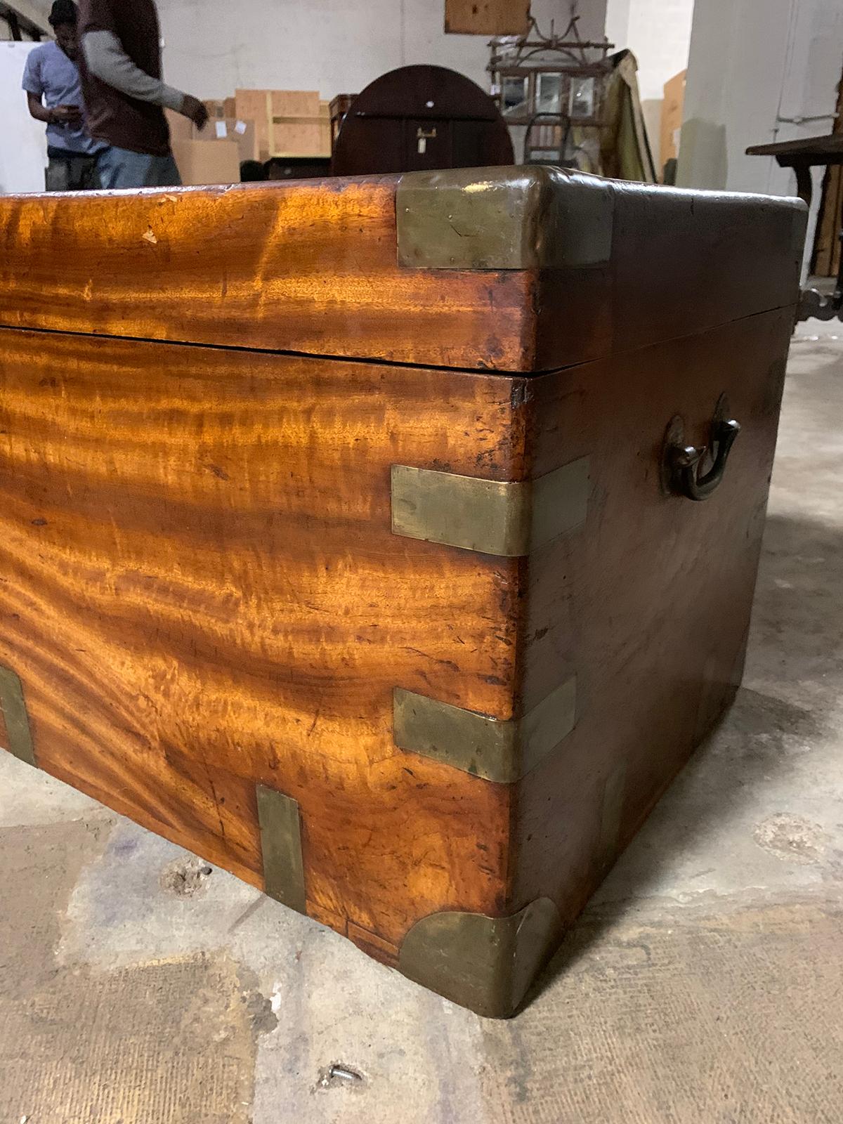 Campaign Style Camphor Wood Trunk with Label & Date, circa 1820 For Sale 6
