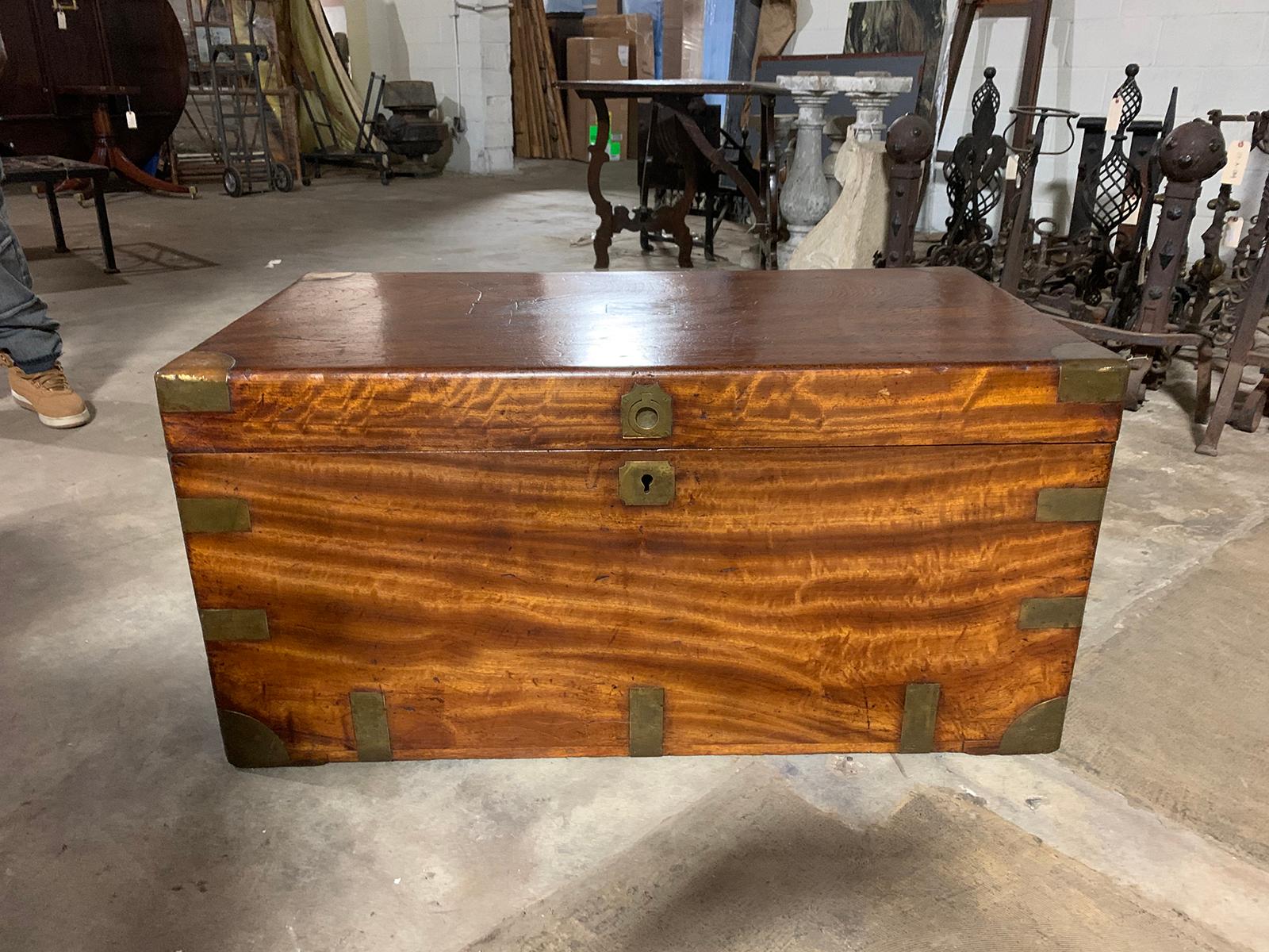 Campaign Style Camphor Wood Trunk with Label & Date, circa 1820 For Sale 13