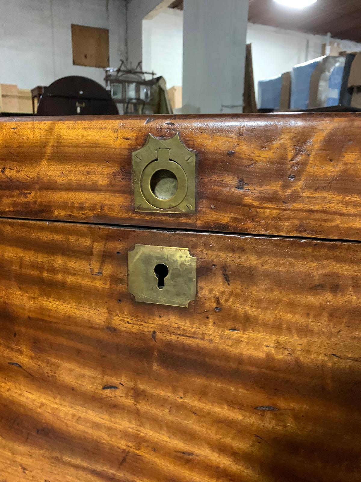 Campaign Style Camphor Wood Trunk with Label & Date, circa 1820 For Sale 4
