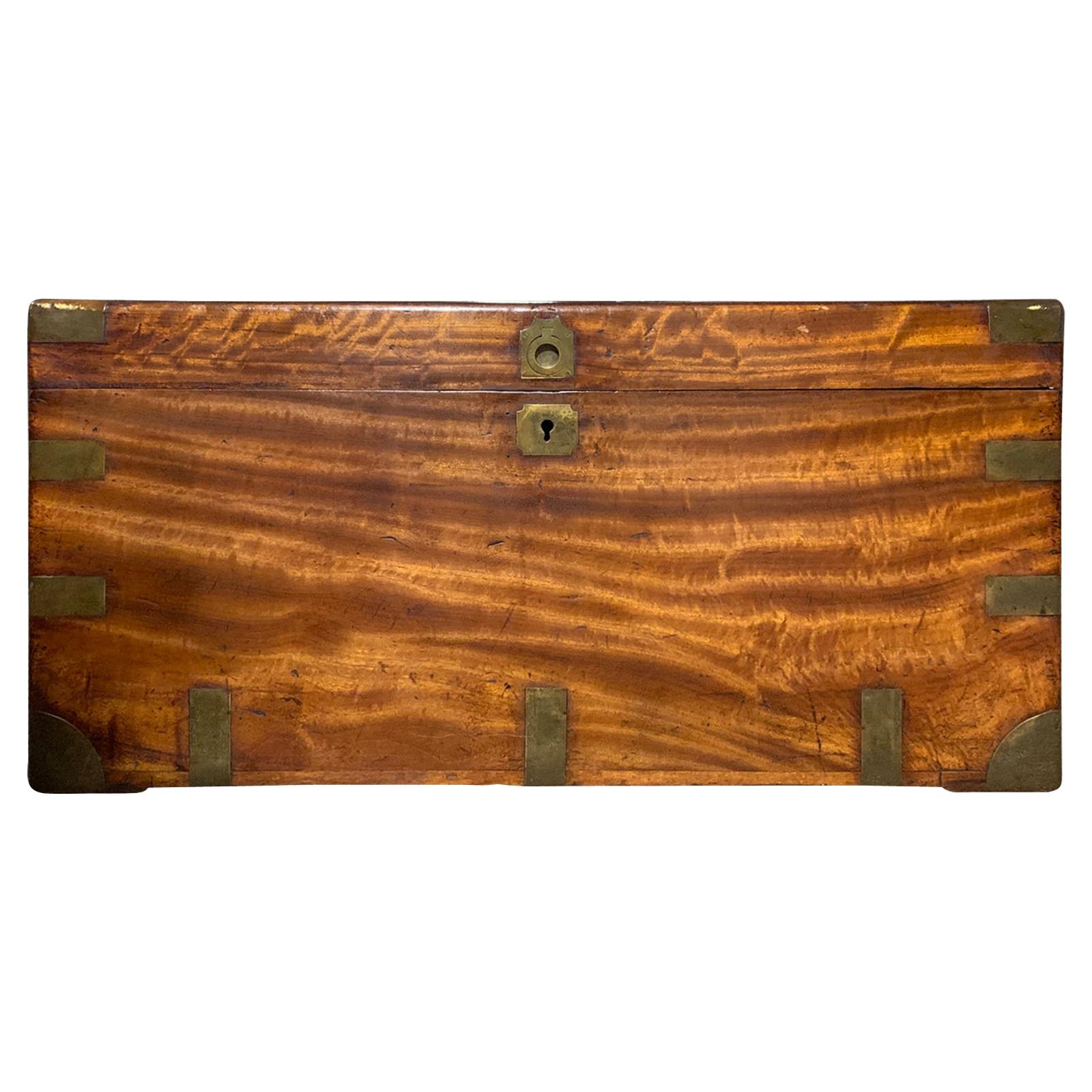 Campaign Style Camphor Wood Trunk with Label & Date, circa 1820 For Sale