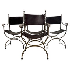 Campaign Style Chairs, Set of 4