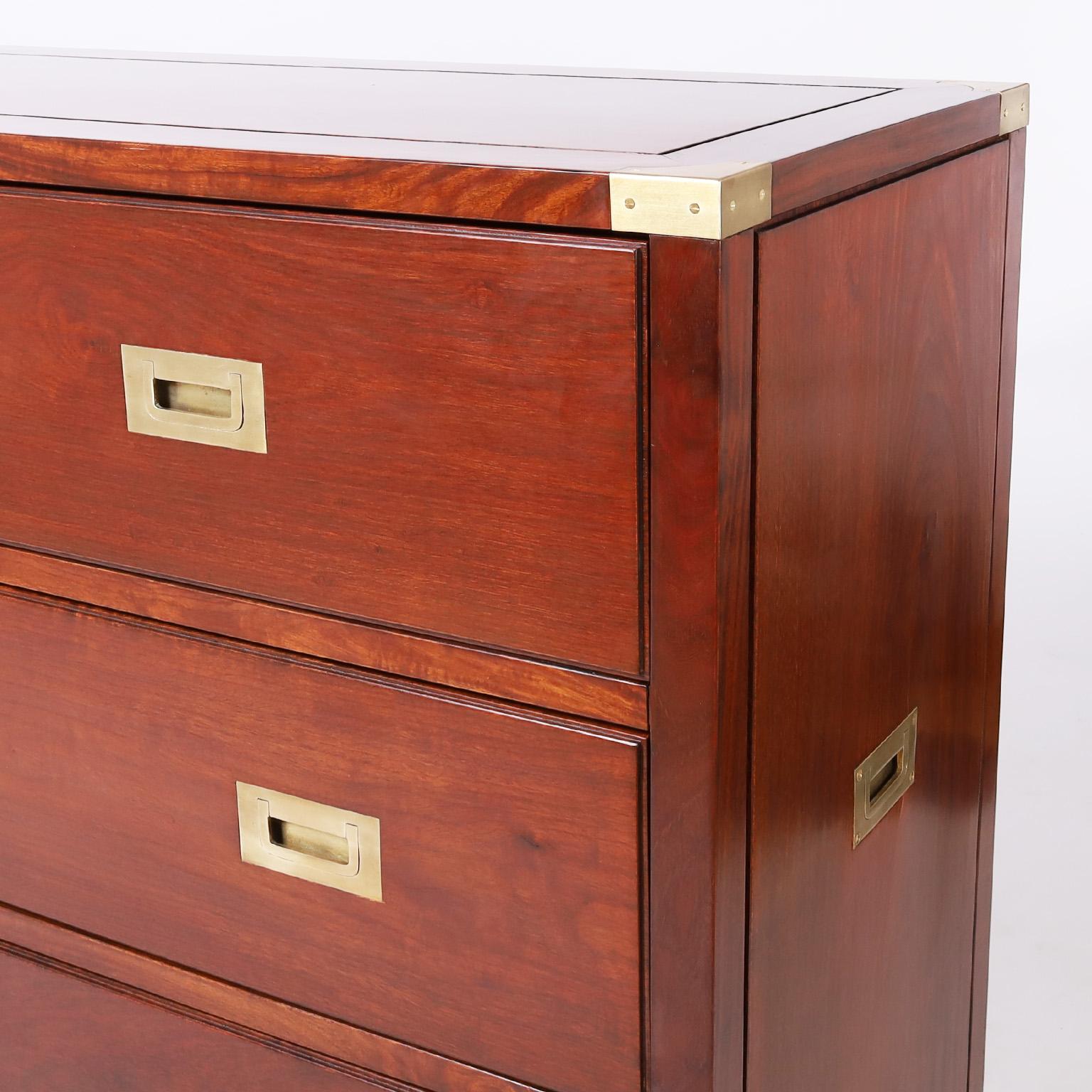 Mahogany Campaign Style Chest of Drawers