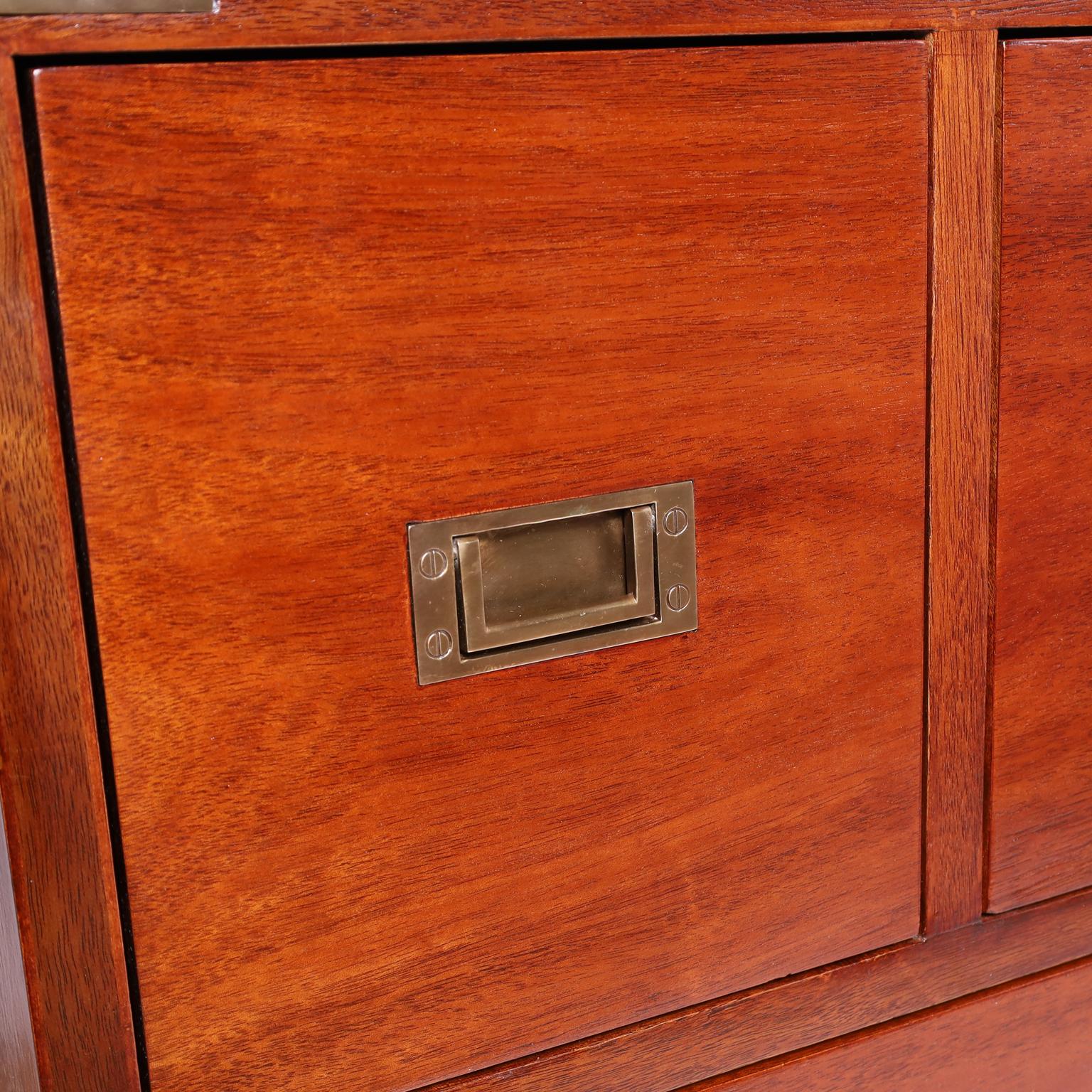 Campaign Style Chest of Drawers or Dresser In Good Condition In Palm Beach, FL
