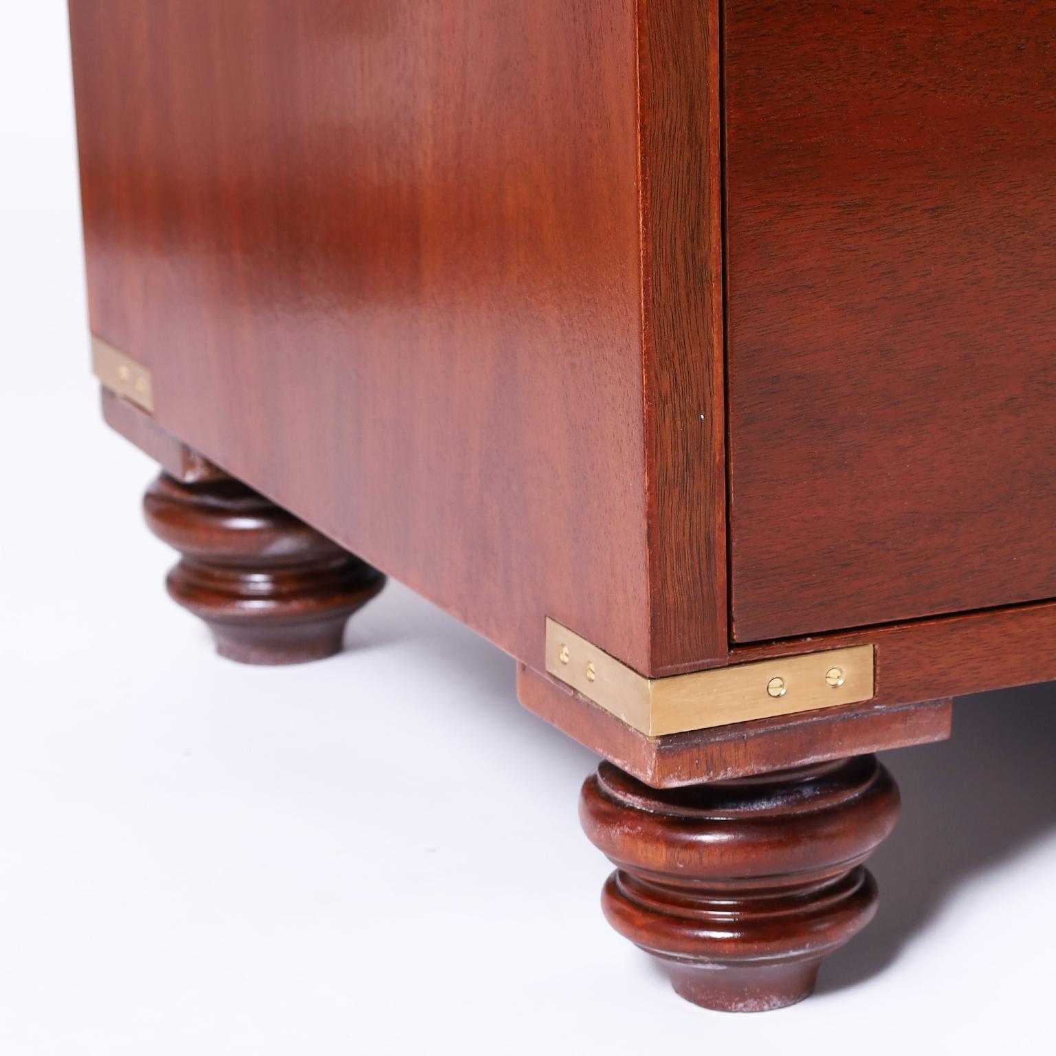 Mahogany Campaign Style Chest of Drawers or Dresser