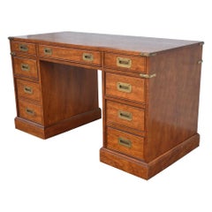 Vintage Campaign Style Desk by National Mt. Airy