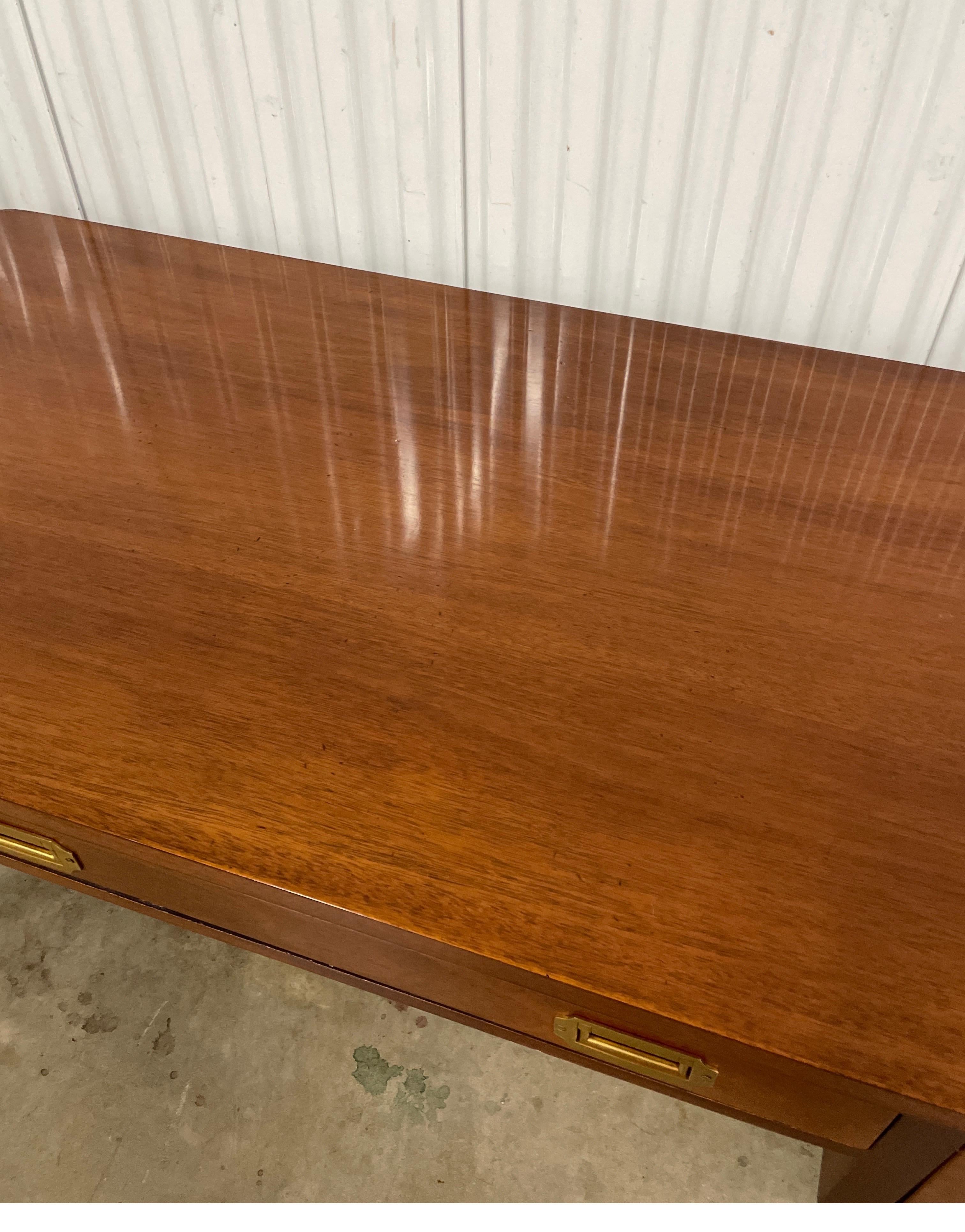 Mahogany Campaign Style Desk by Suzanne Kasler for Hickory Chair