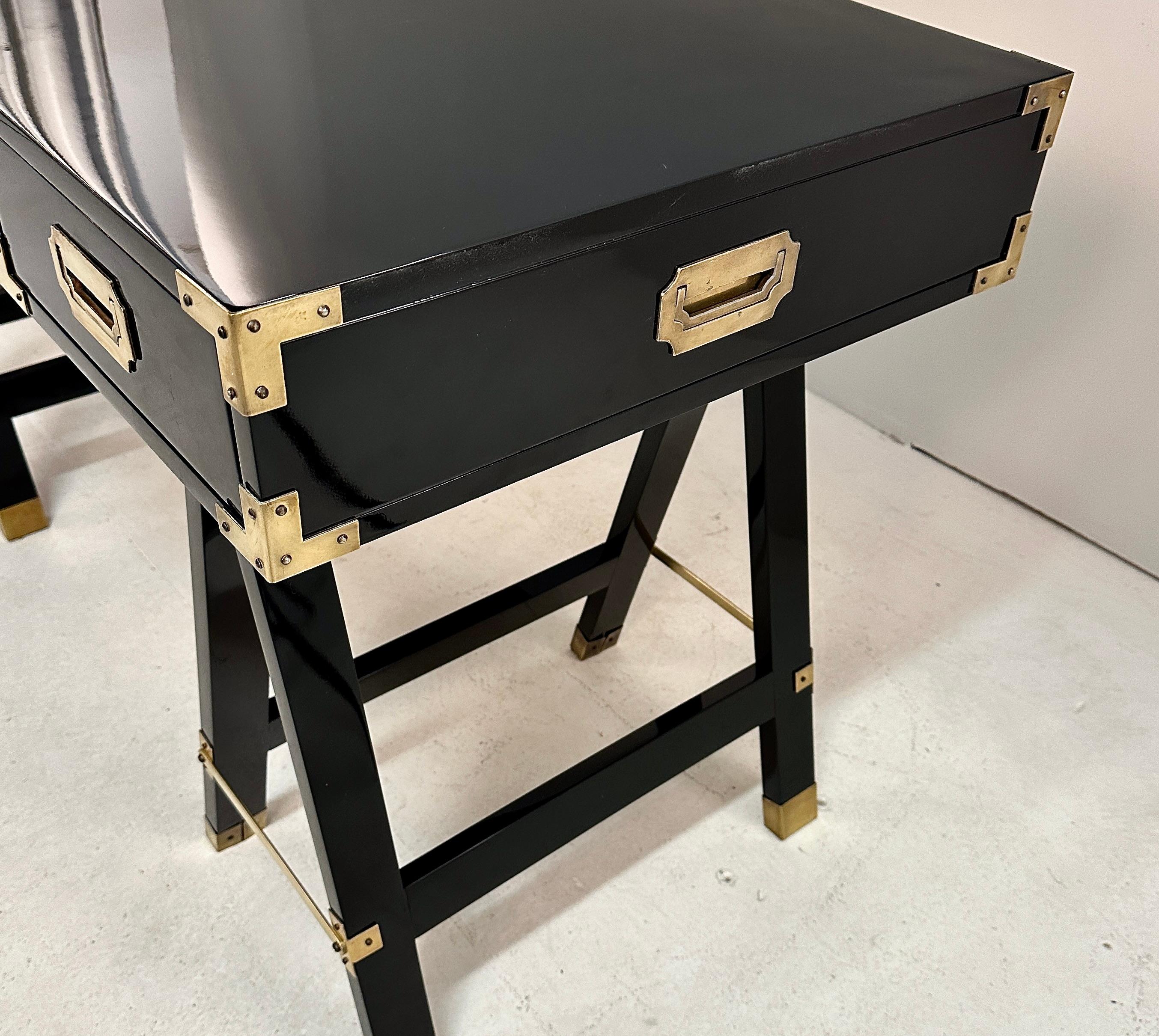 Campaign-style Desk in Gloss Lacquer, USA c 1960s For Sale 1