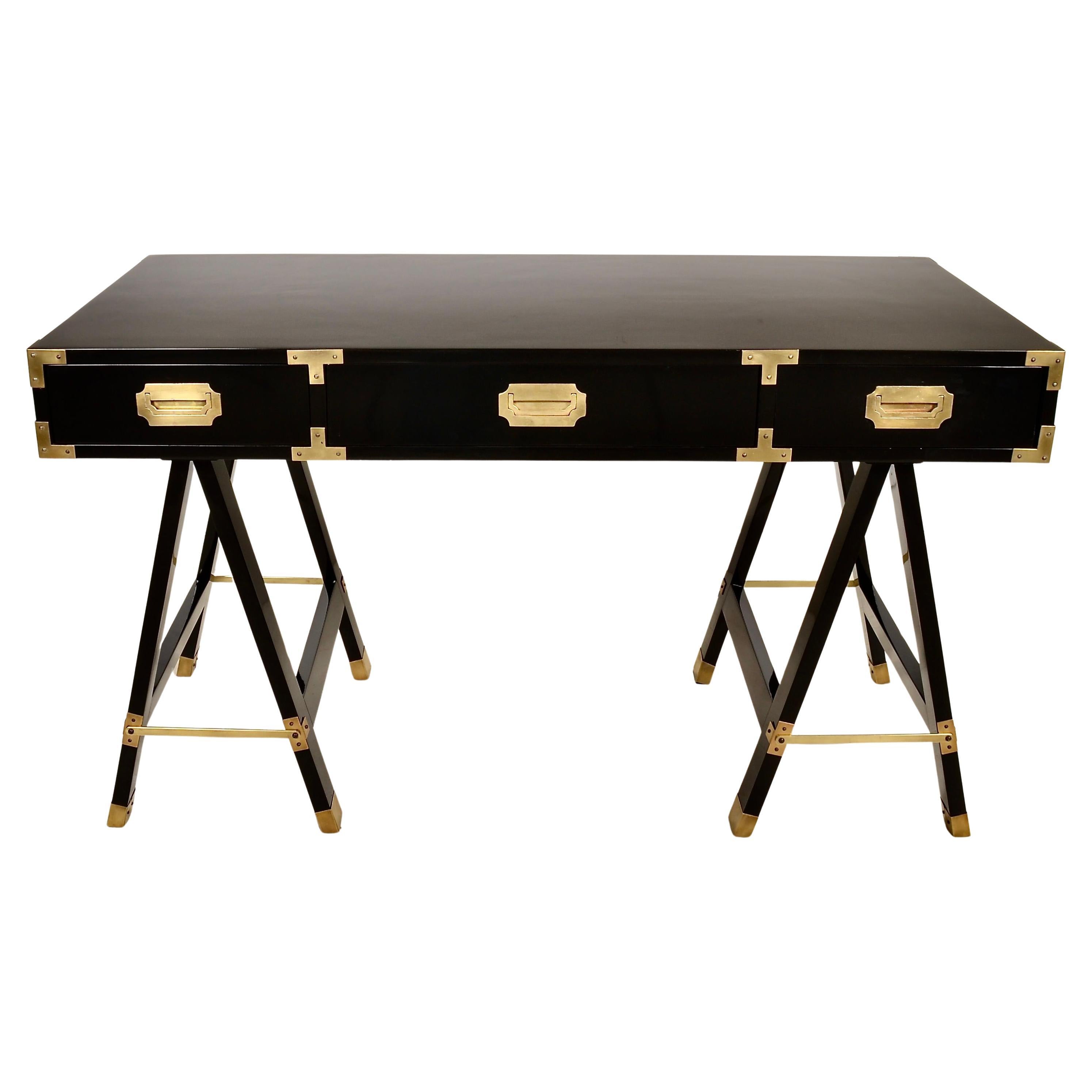 Campaign-style Desk in Gloss Lacquer, USA c 1960s