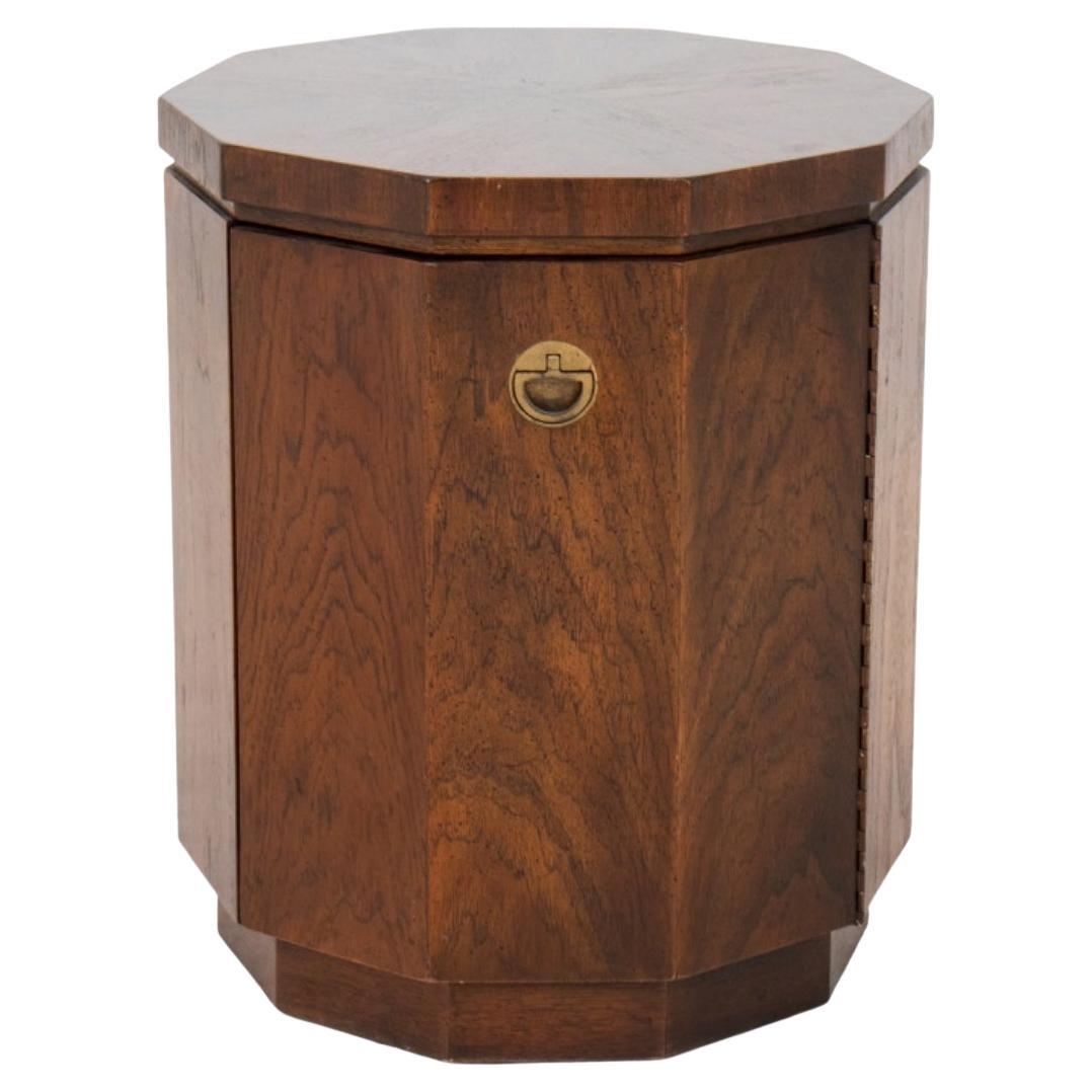 Campaign Style Drexel Accolade Walnut End Cabinet