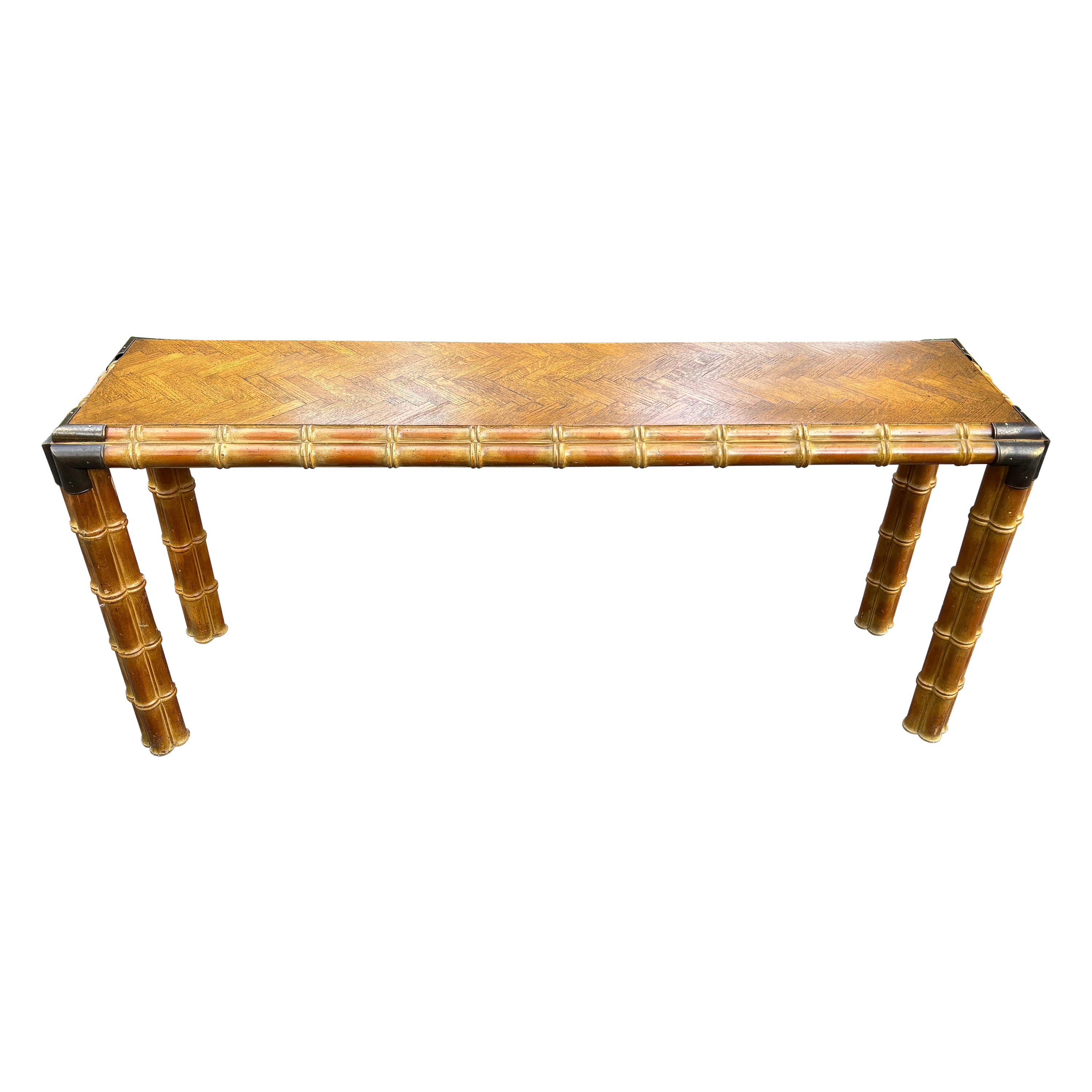 Console en faux bambou de style Campaigner