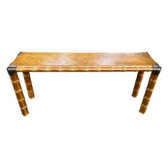 Campaign Style Faux Bamboo Console