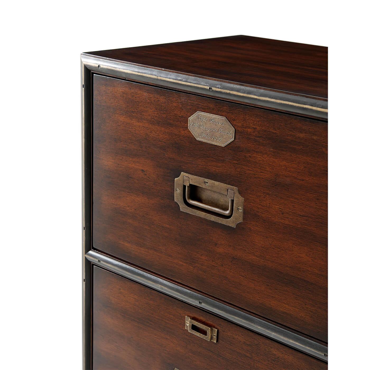 Vietnamese Campaign Style Filing Cabinet For Sale