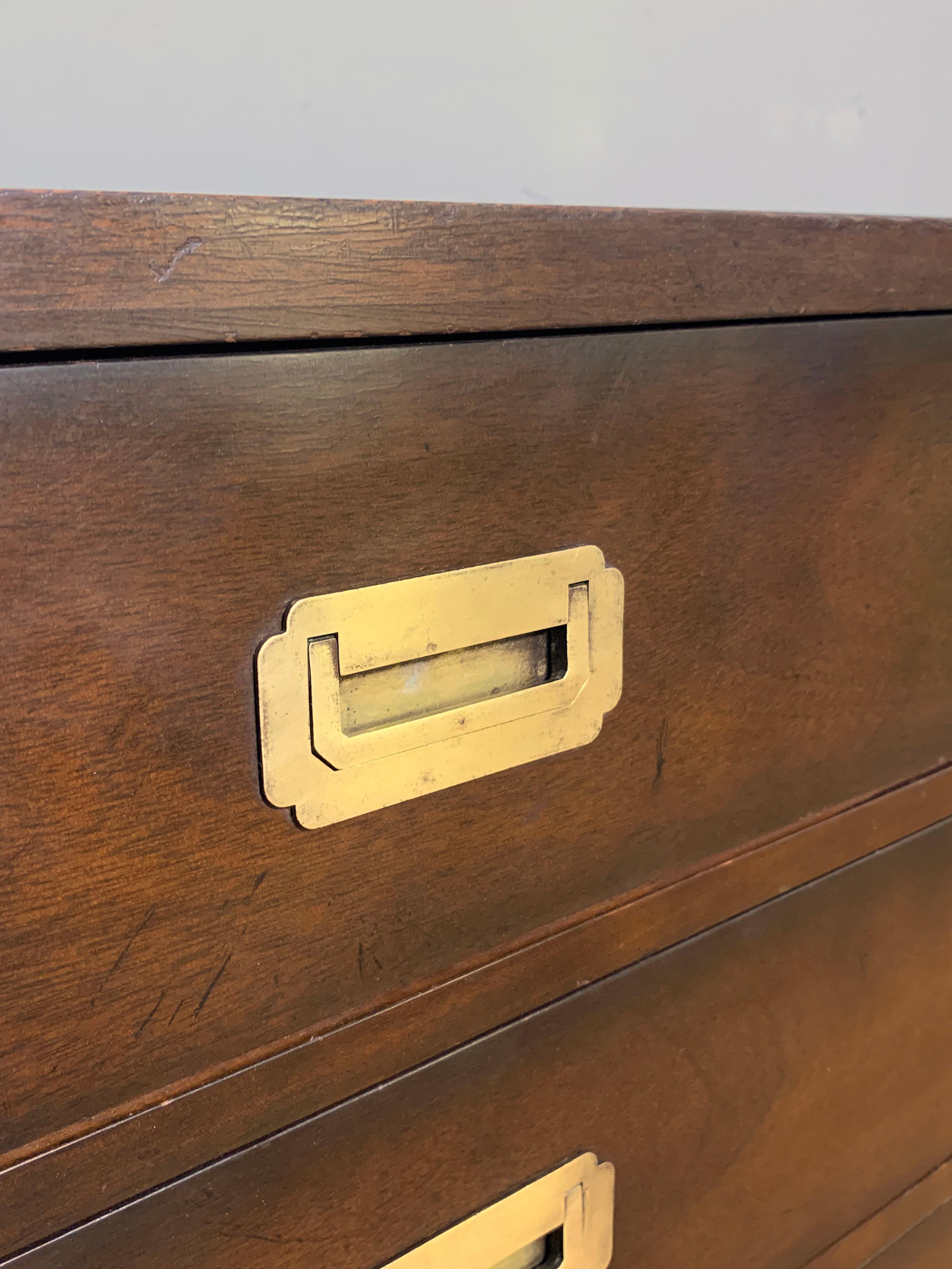 Campaign Style Four Drawer Chest, Circa 1950s 5