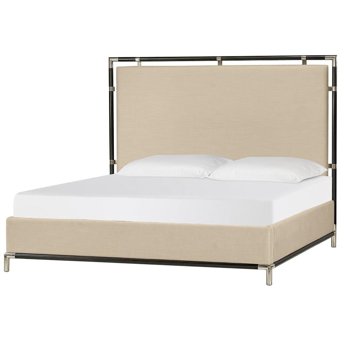 Campaign Style King Size Bed