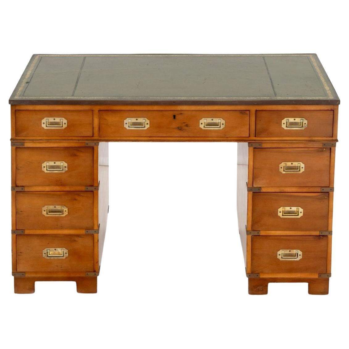 Campaign Style Maple Writing Desk For Sale