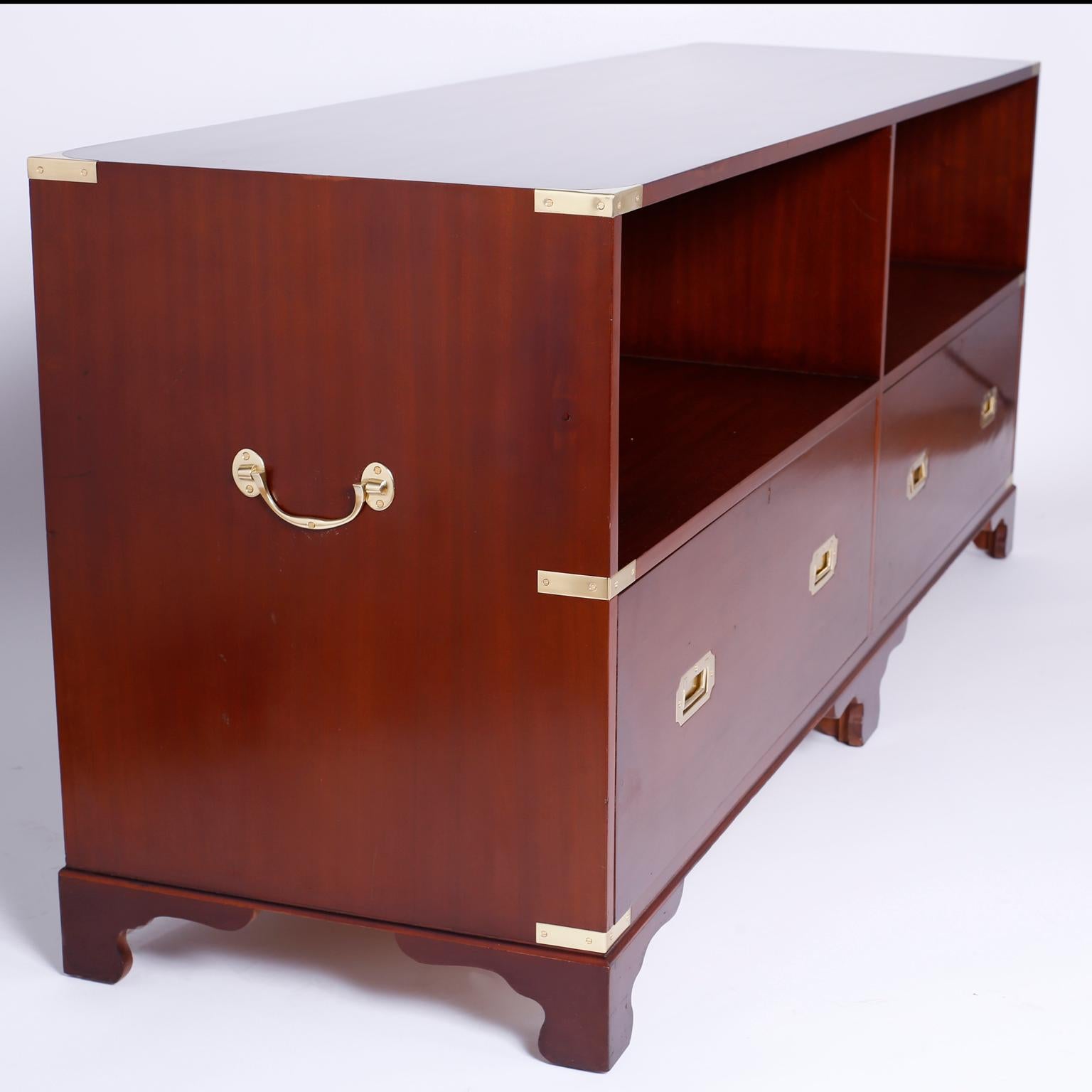 Campaign Style Midcentury Console Bookcase 3