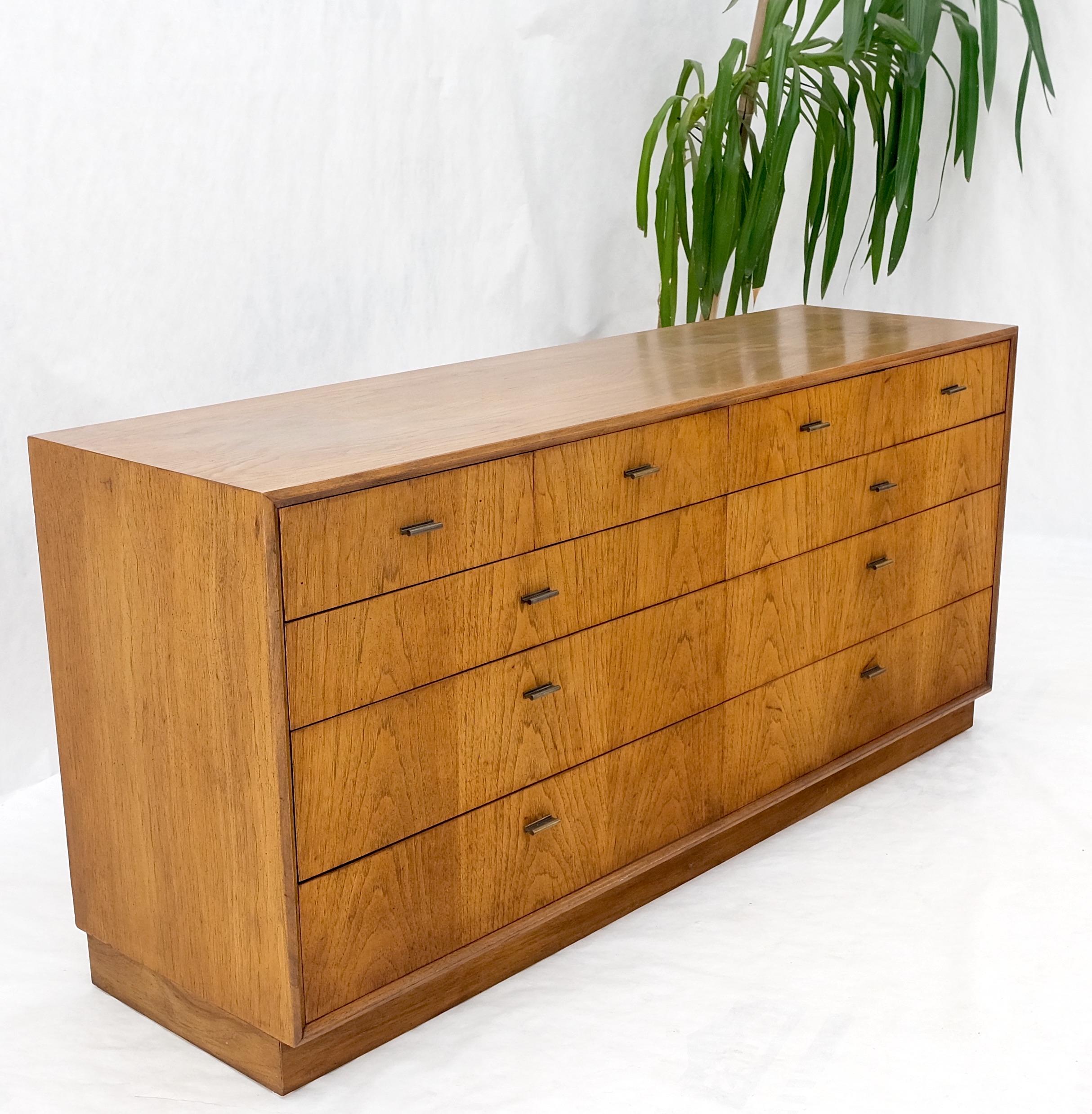 Campaign Style Mid Century Modern 10 Drawers Long Dresser Credenza Mint! For Sale 4