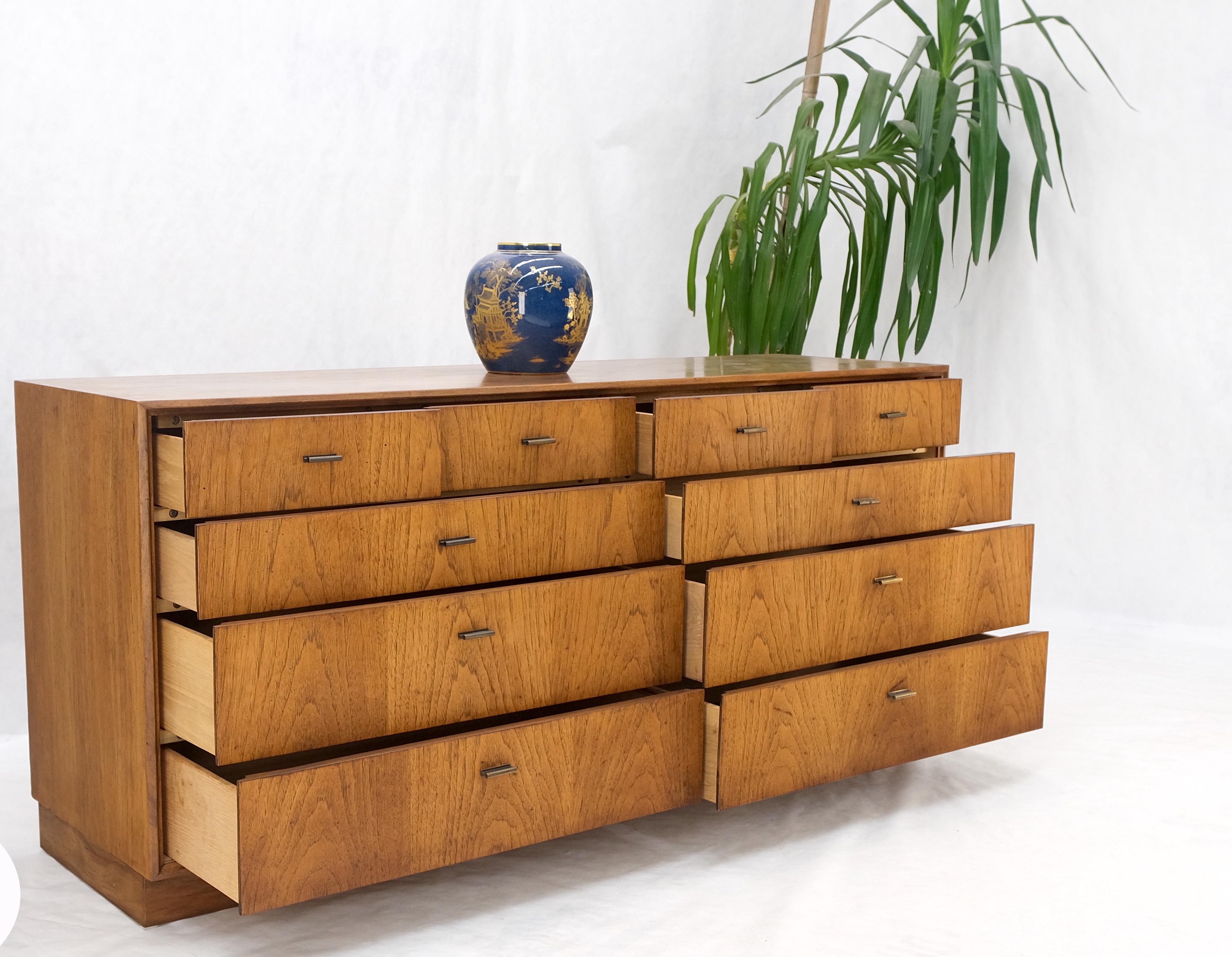 Campaign style Mid-Century Modern 10 drawers long dresser credenza mint!