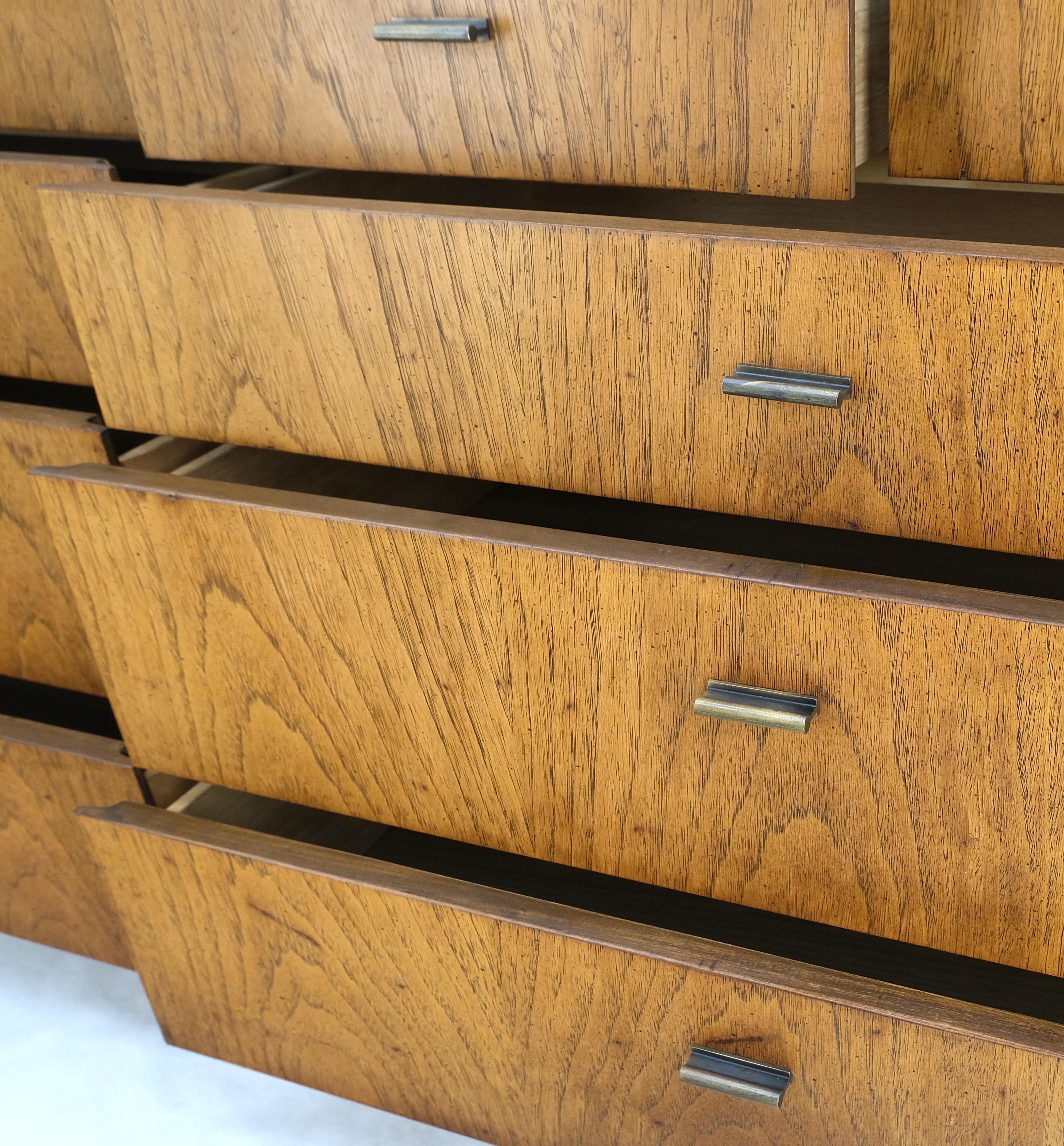 American Campaign Style Mid Century Modern 10 Drawers Long Dresser Credenza Mint! For Sale