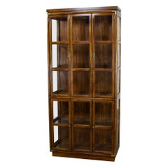 Campaign Style Oak Curio Cabinet by Drexel Heritage Accolade II Collection
