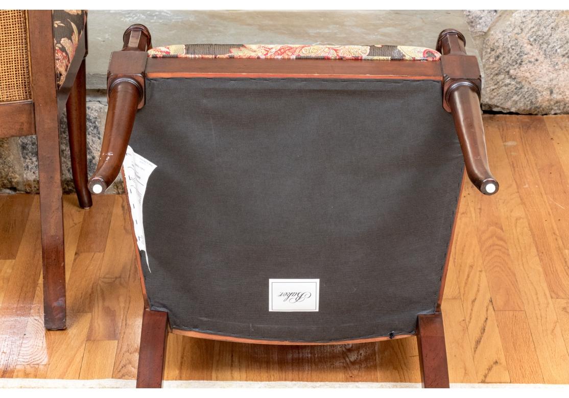 Paire de fauteuils à dossier canné en acajou Baker de style Campaigner en vente 12