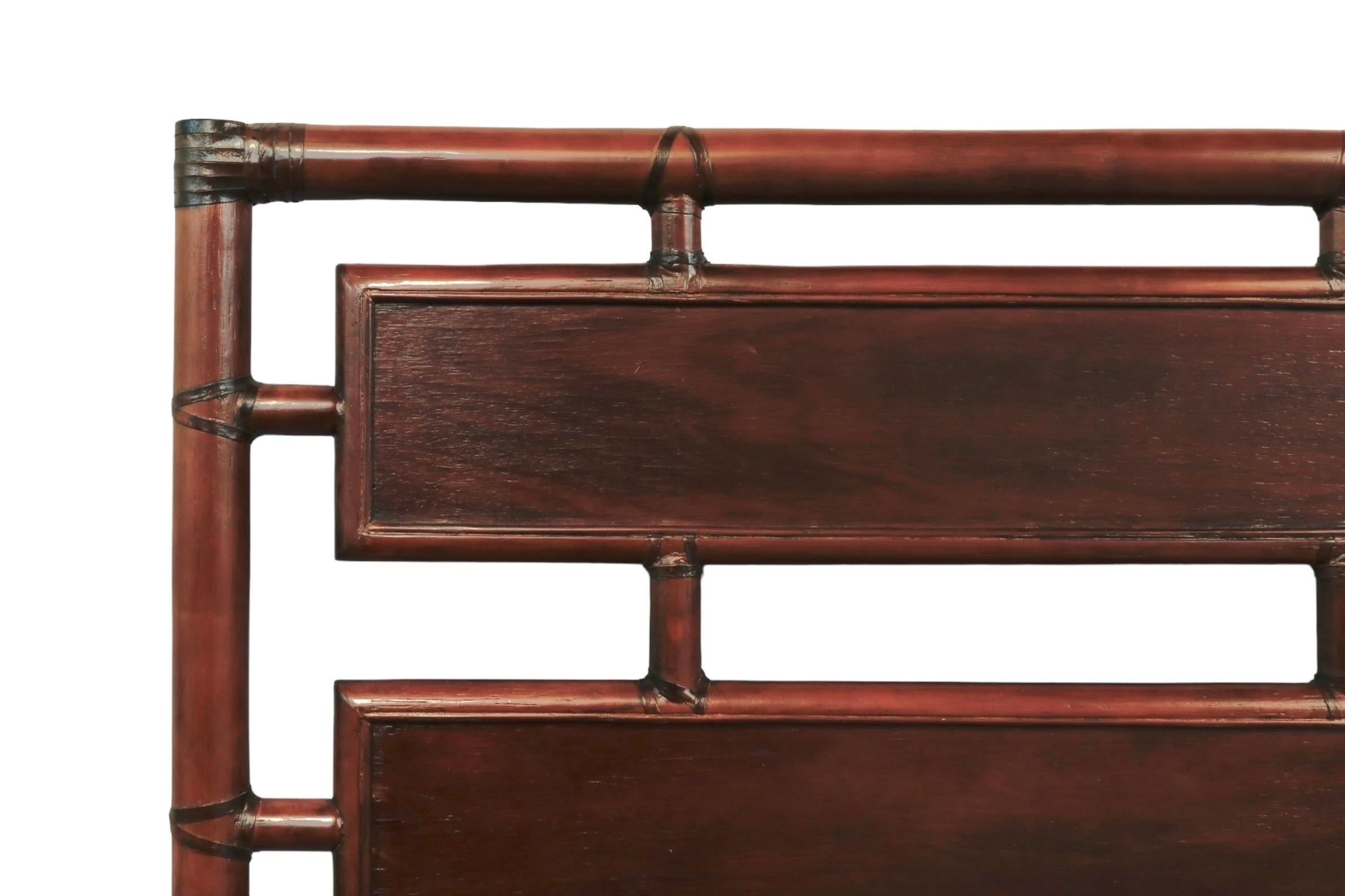 Campaign Style Queen Headboard In Good Condition For Sale In Bradenton, FL