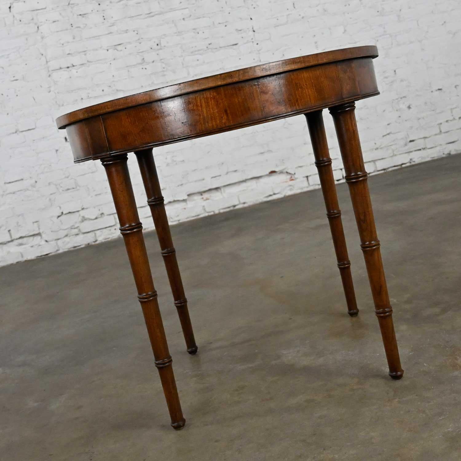 Campaign Style Round Walton Accent Lamp Table Faux Bamboo Legs by Fine Arts Furn 1