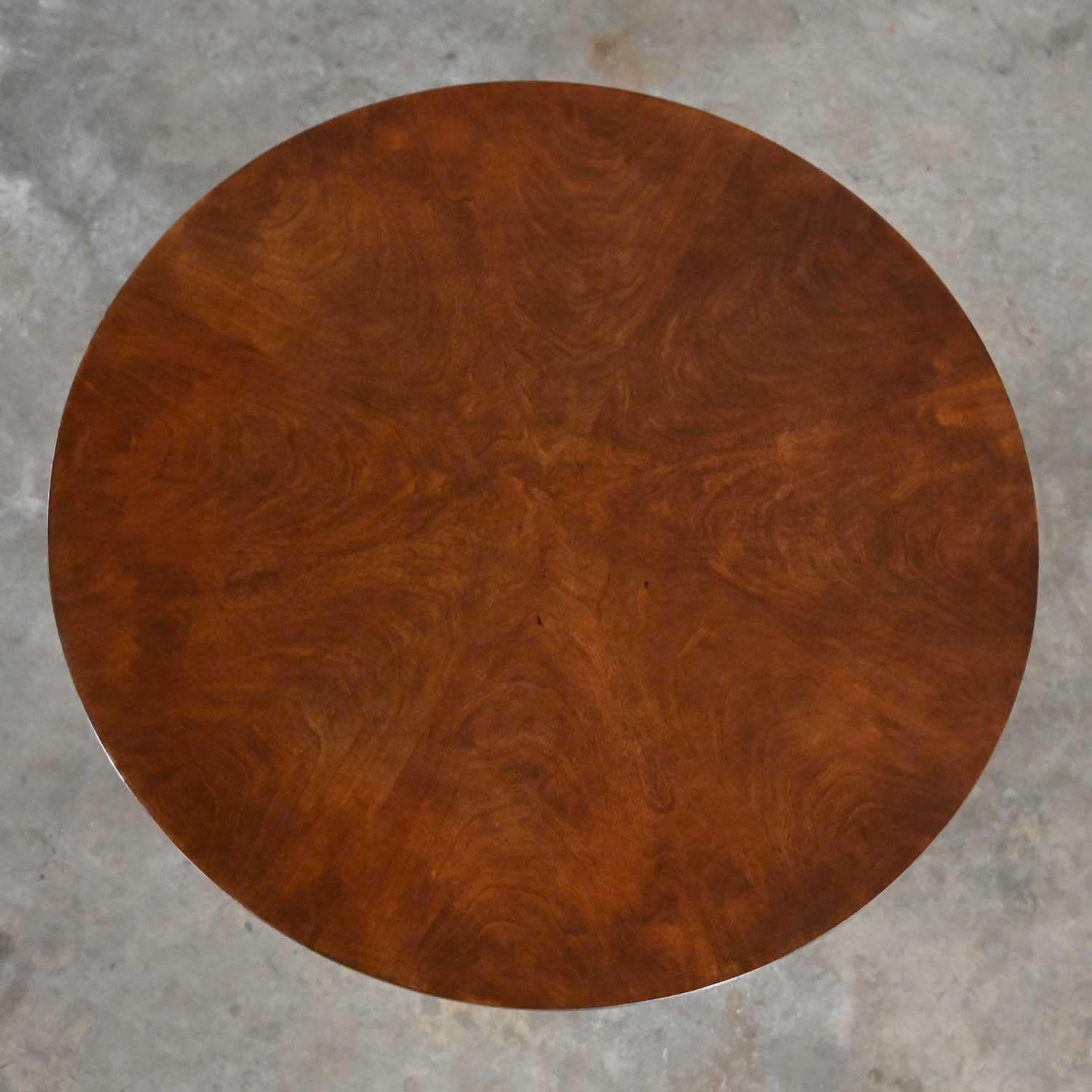 Campaign Style Round Walton Accent Lamp Table Faux Bamboo Legs by Fine Arts Furn 3