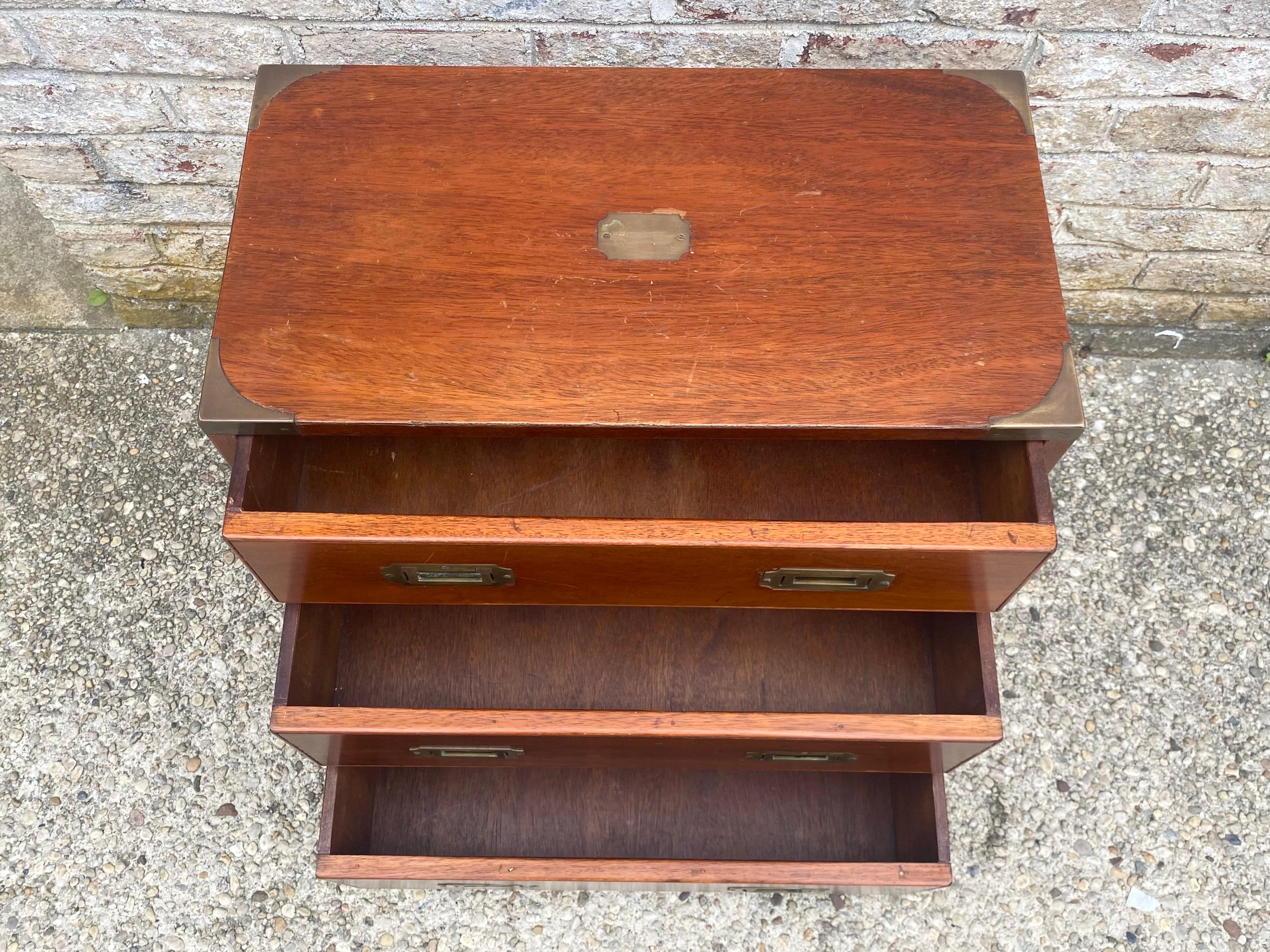 Campaign Style Small Chest In Good Condition In East Hampton, NY
