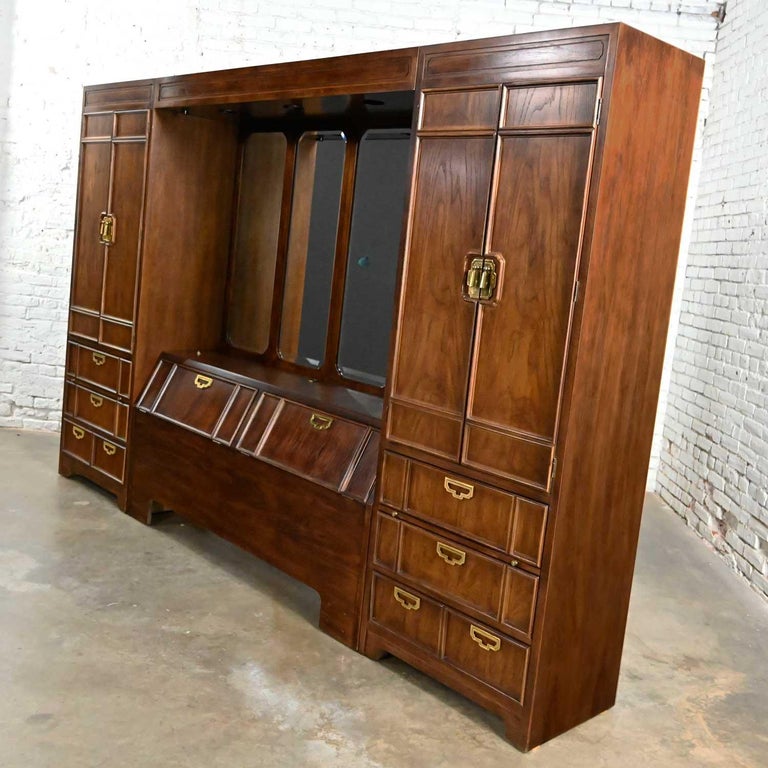 Campaign Style Thomasville Furniture Mystique 3 Section Modular Bed and