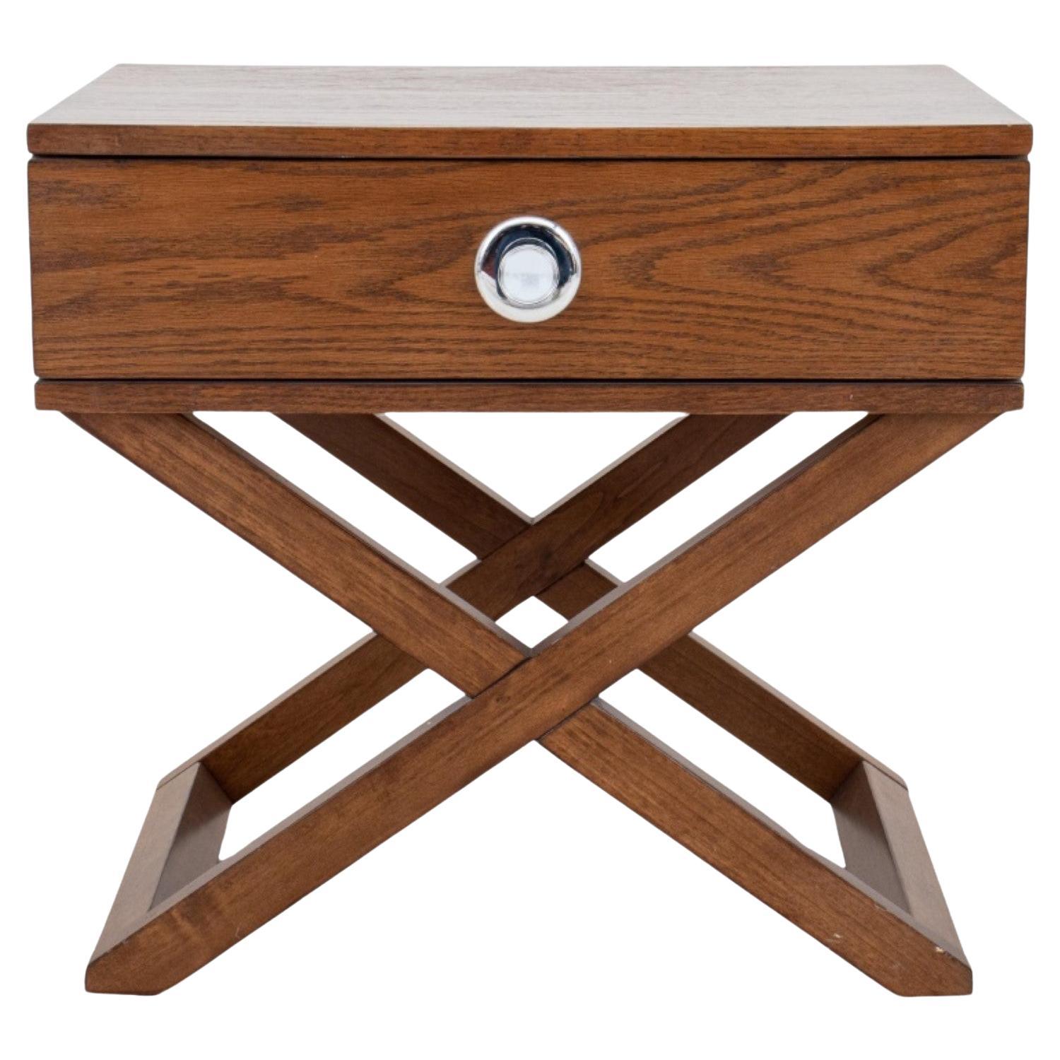 Campaign Style Wooden Nightstand For Sale