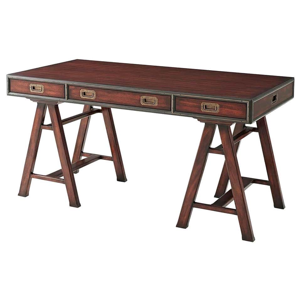 Campaign Style Writing Table For Sale at 1stDibs