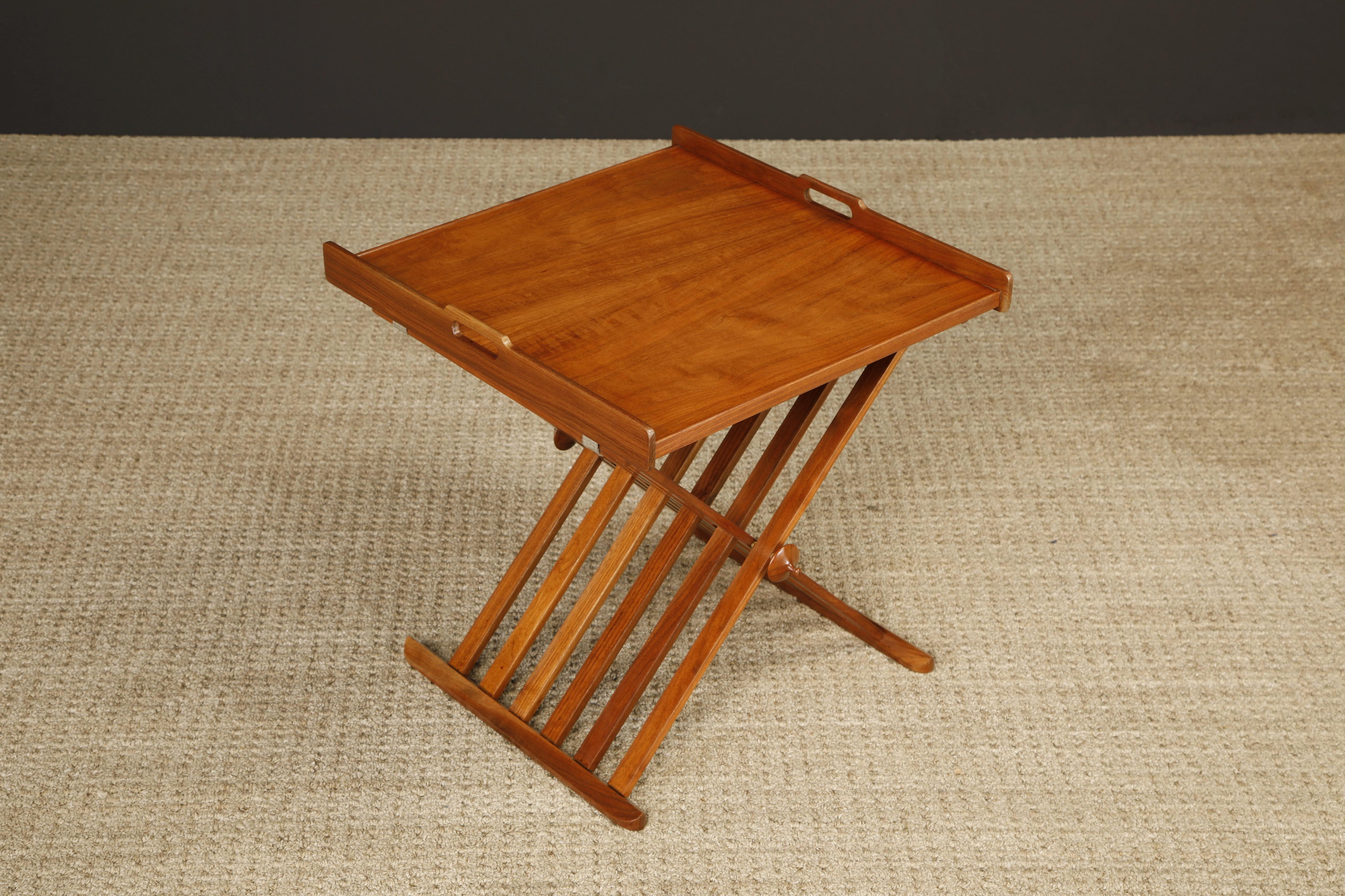 Mid-Century Modern Campaign Tray Tables by Stewart MacDougall for Drexel, 1960s, Refinished, Signed For Sale
