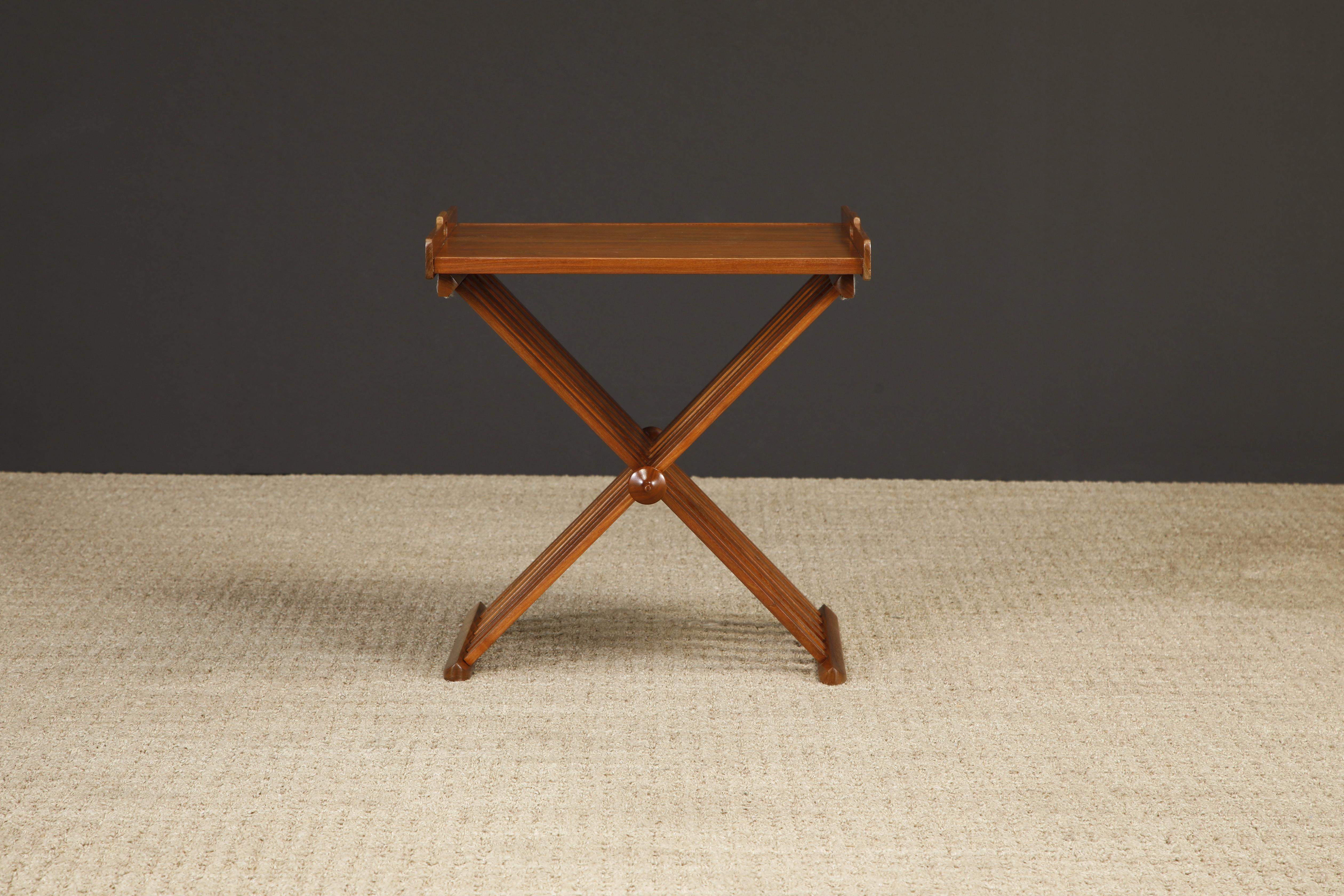 Mid-20th Century Campaign Tray Tables by Stewart MacDougall for Drexel, 1960s, Refinished, Signed For Sale