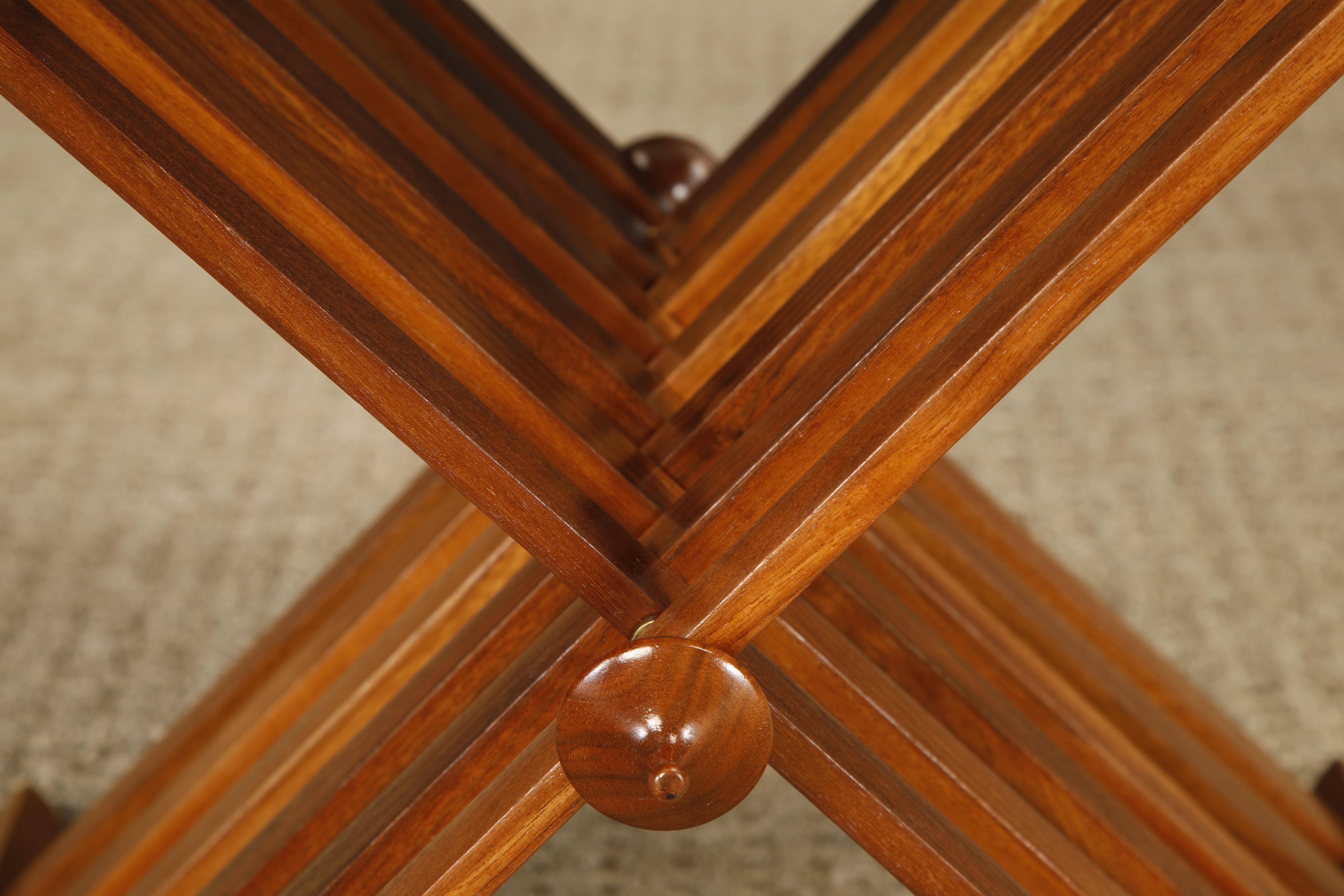 Walnut Campaign Tray Tables by Stewart MacDougall for Drexel, 1960s, Refinished, Signed For Sale