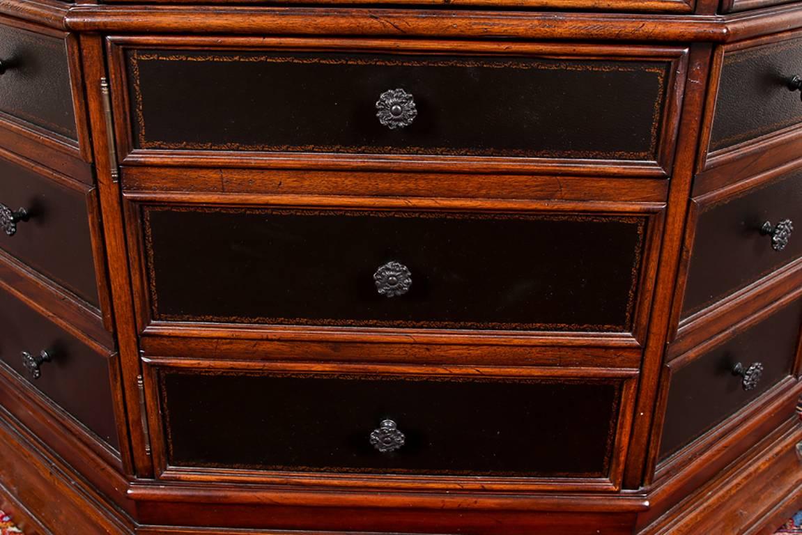 Campaign Type Wood and Leather Cabinet For Sale 1