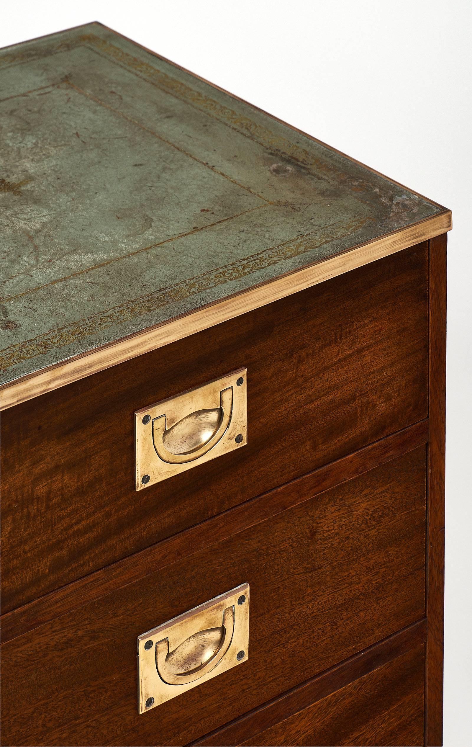 Early 20th Century Campaign Vintage Chest Side Tables