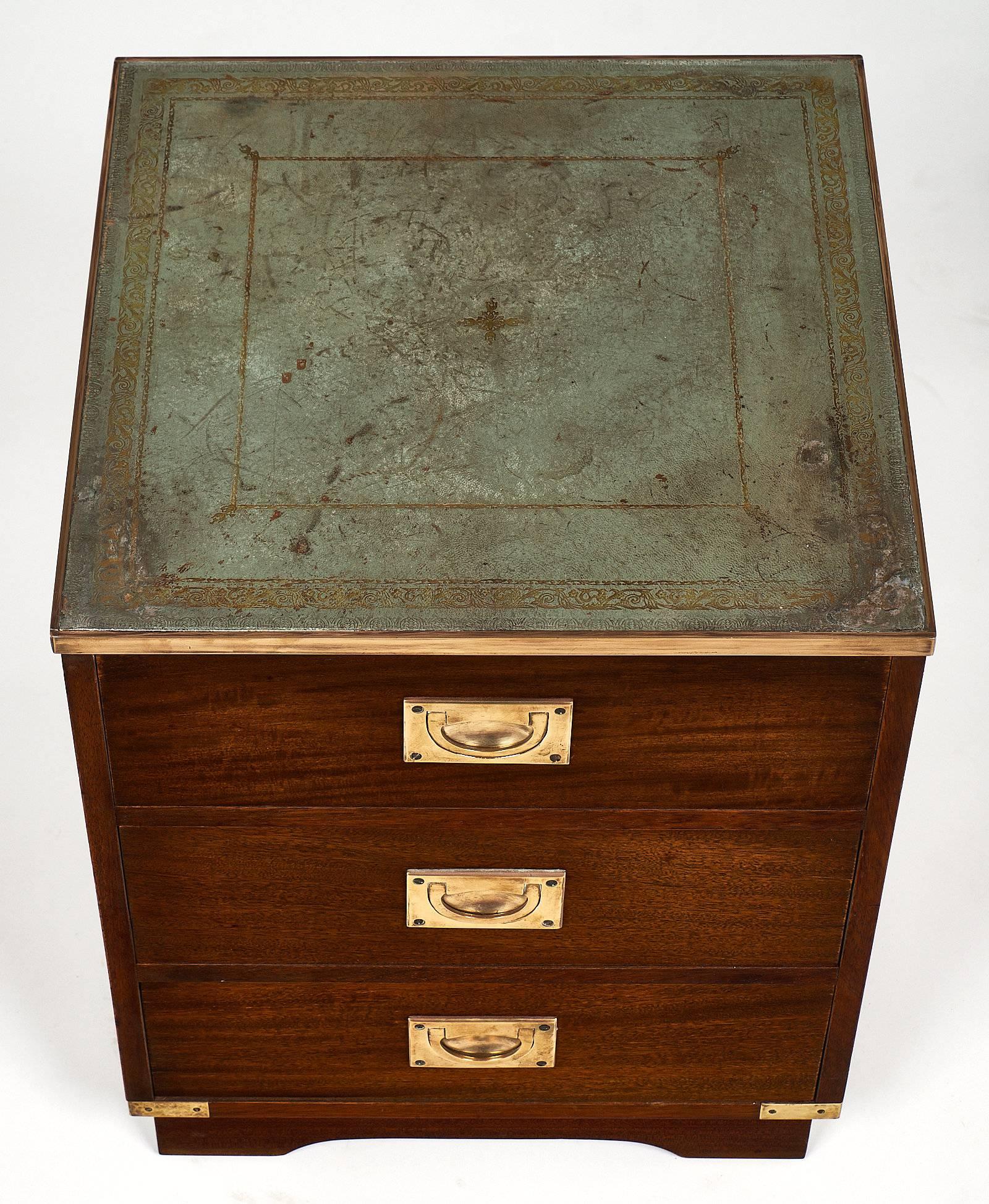 Brass Campaign Vintage Chest Side Tables