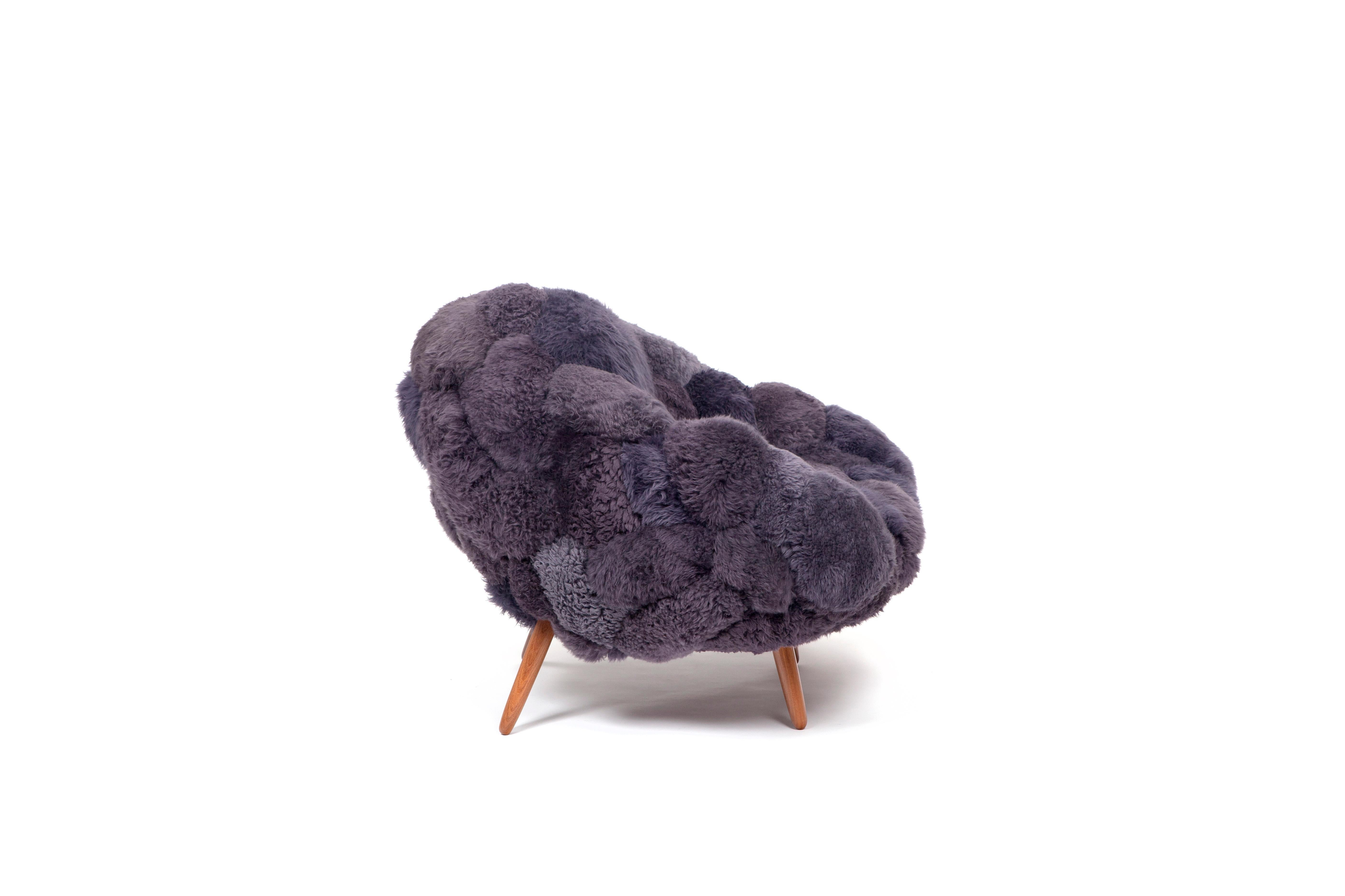 Campana Brothers, Bolotas Armchair 'Mauve', Sheep's Wool, Ipê Wood ...