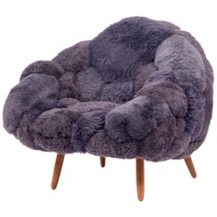Gebrüder Campana, Bolotas Sessel ''Mauve'', Schafwolle, Ipê-Holz, 2015