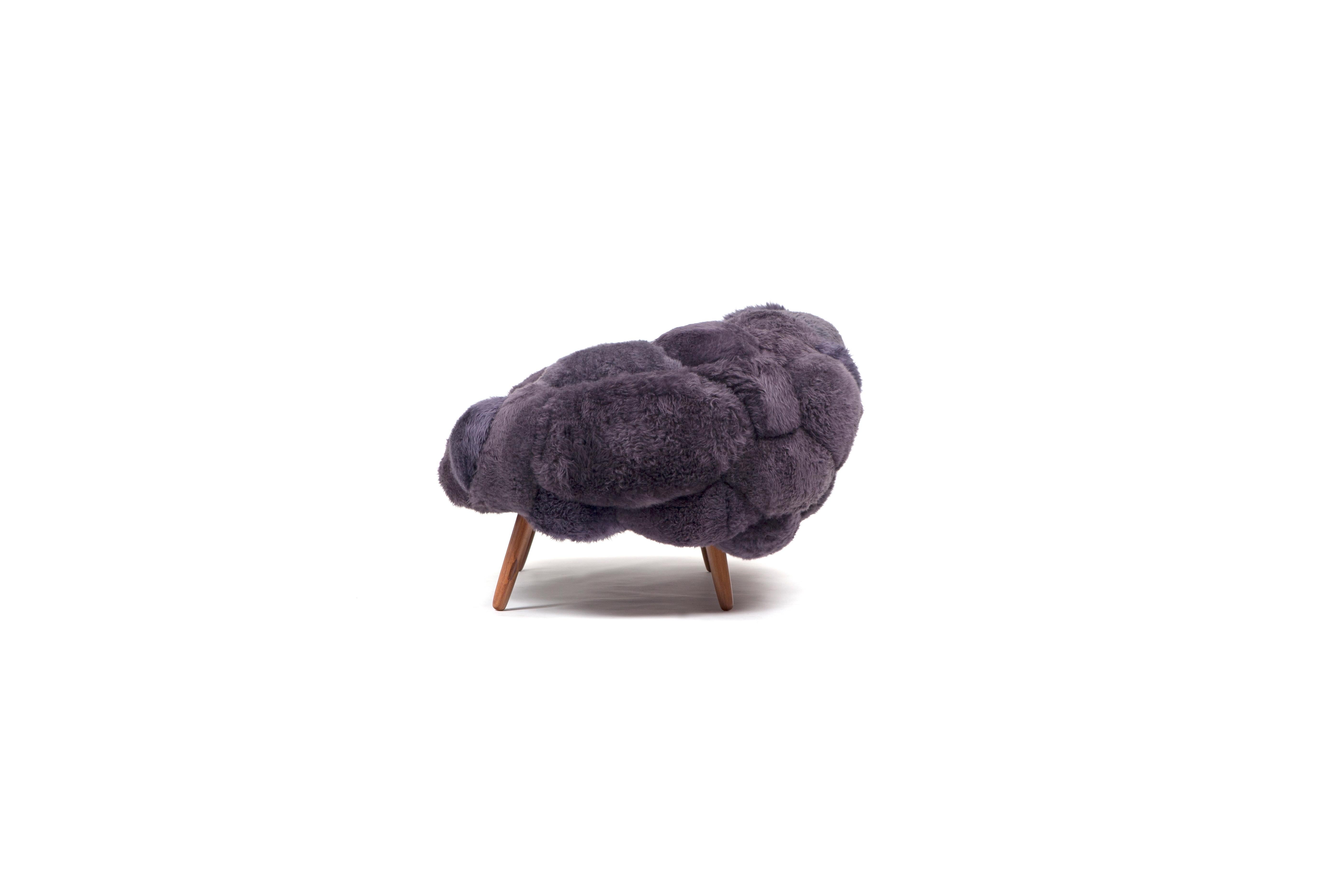 Campana Brothers, Bolotas Sofa 'Mauve', Sheep's Wool, Ipê Wood, Purple, 2015 In New Condition In New York, NY