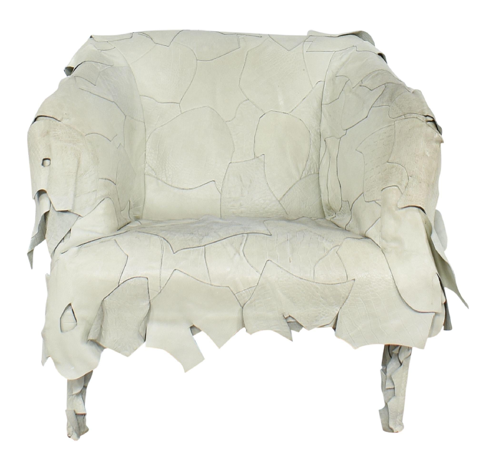 Italian Campana Brothers White Barbarian Collection Armchair, Signed, Dated, 2007, Italy