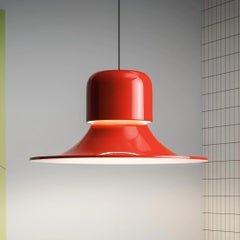 'Campana' Red Metal Pendant Light for Stilnovo