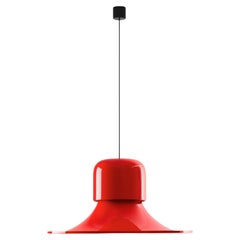 Lampada a sospensione in metallo rosso 'Campana' per Stilnovo